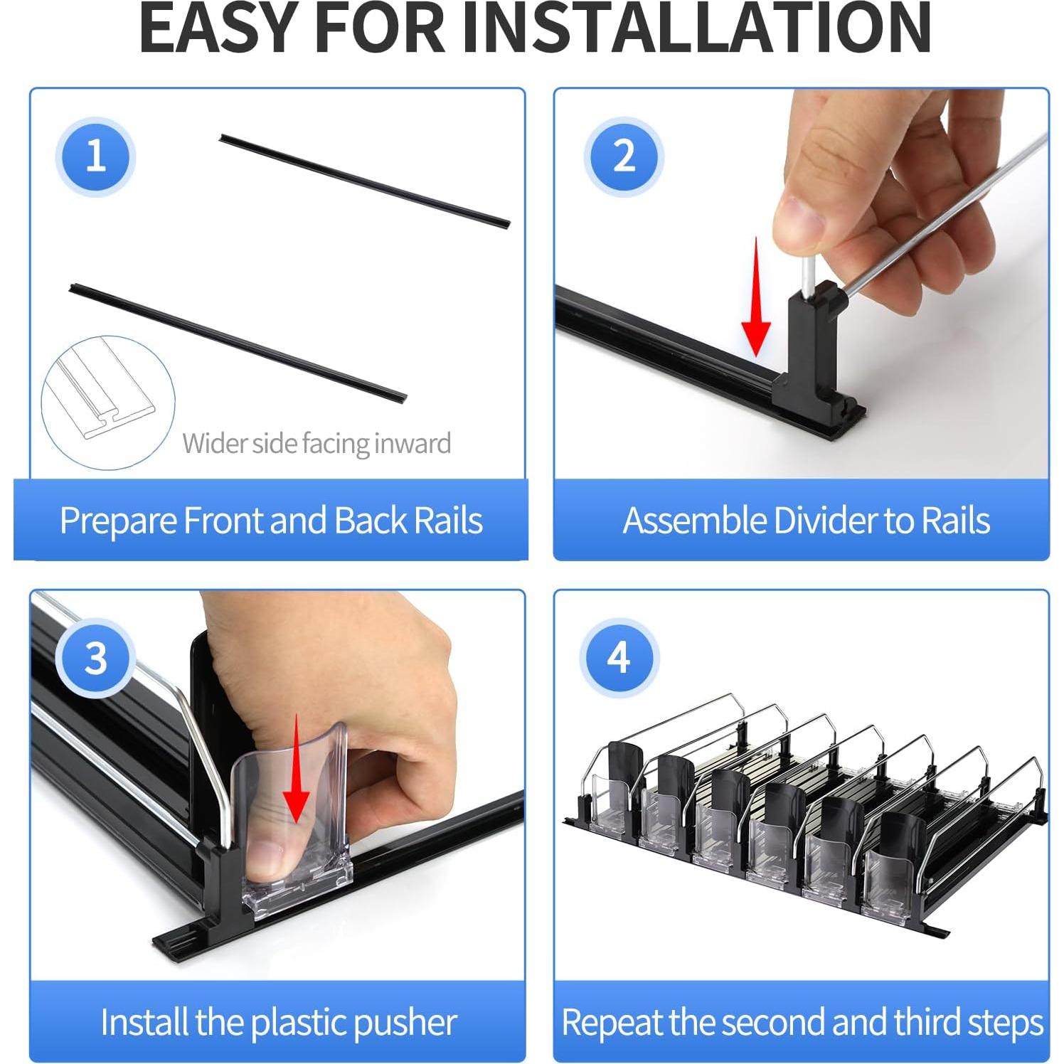 Organizador de Bebidas Herryero para Nevera, 6 Filas, 30-35 Latas