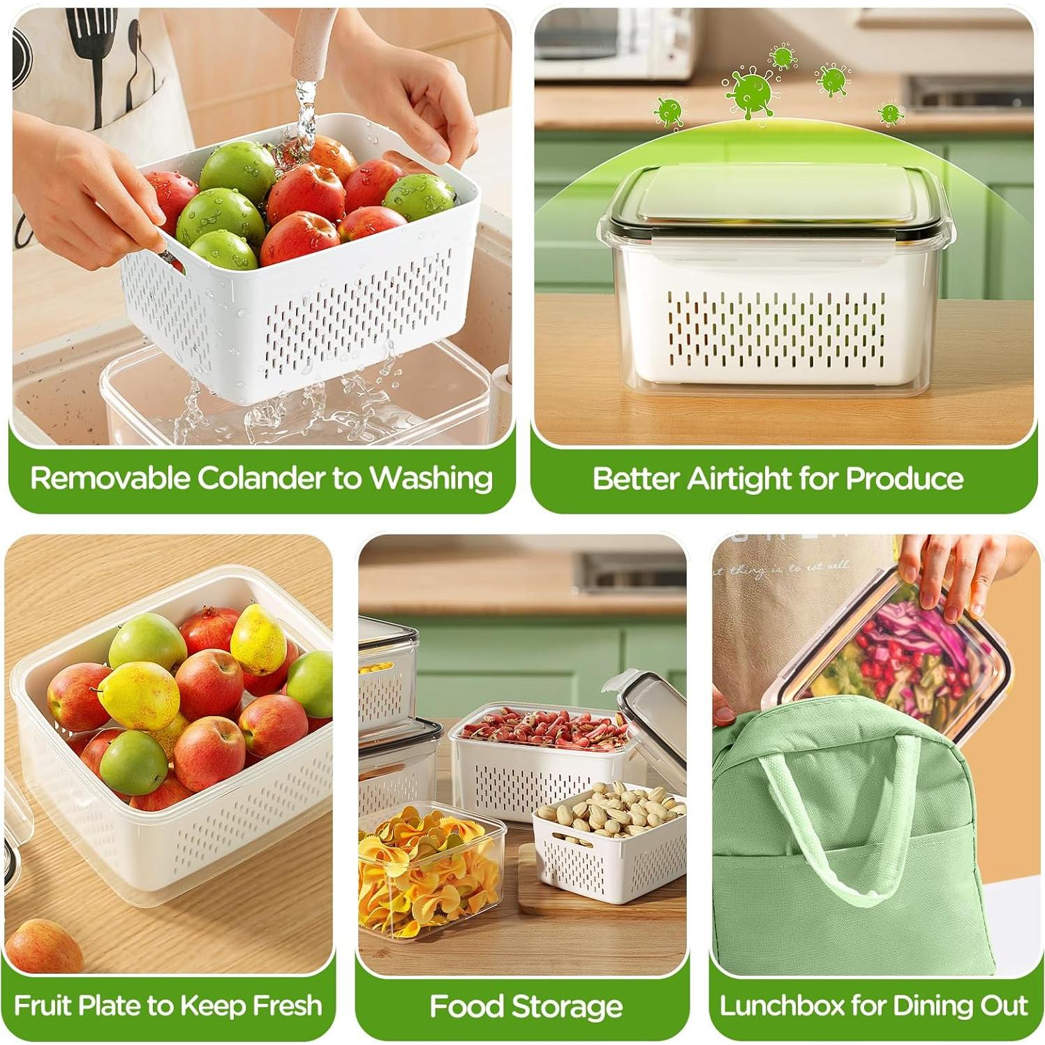 Set de 4 Contenedores de Almacenamiento Winproper 0.38-3.15L