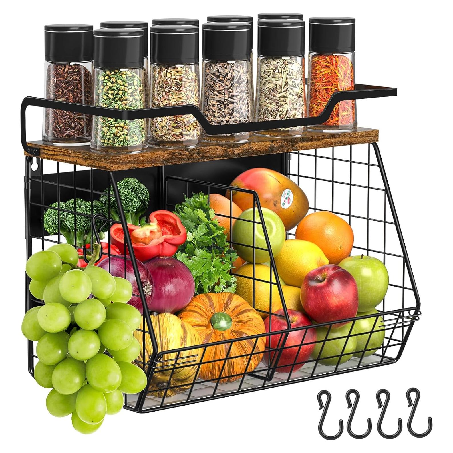 Estante Magnético Jijoe para Nevera 35x17x29.5cm, Almacenamiento de Frutas y Especias