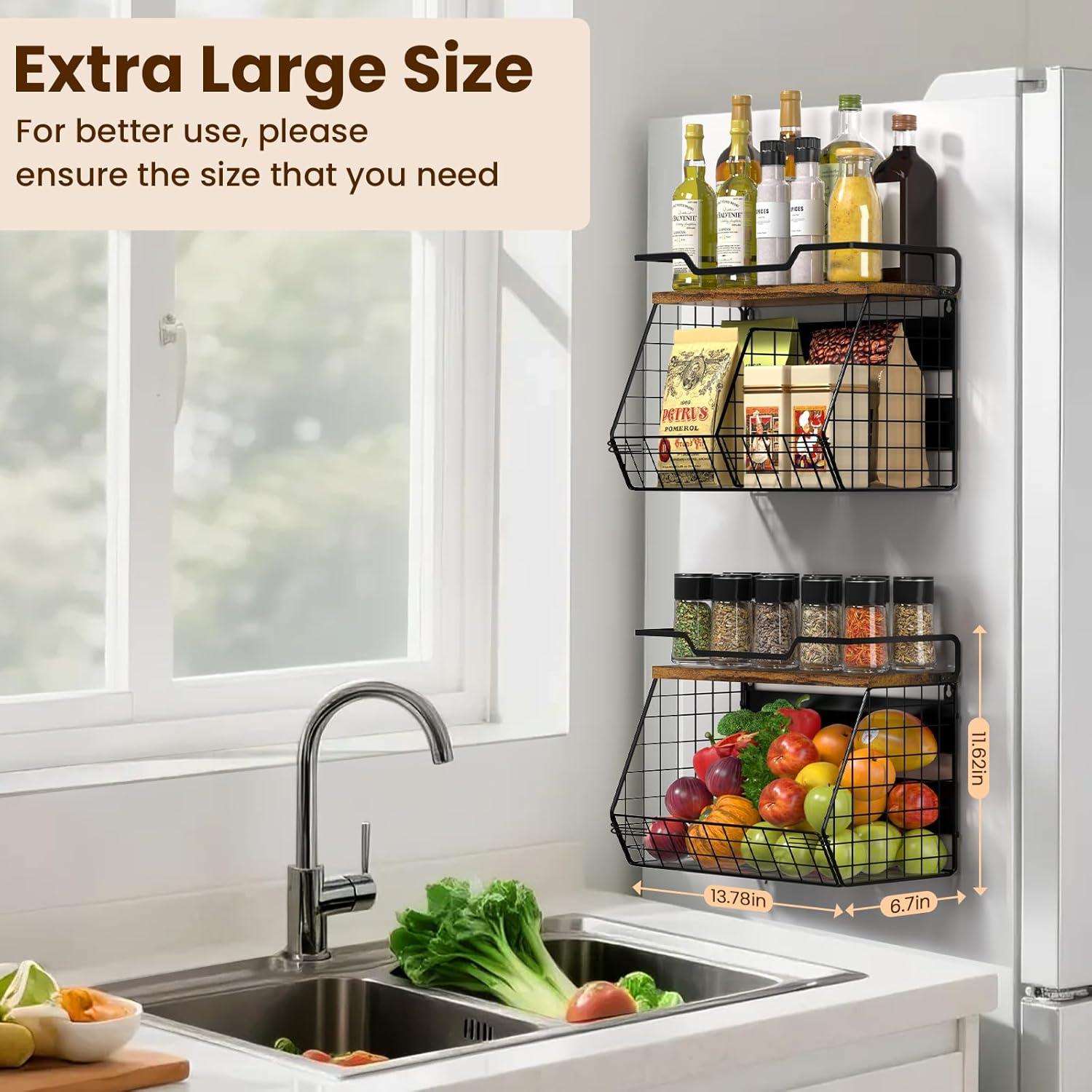 Estante Magnético Jijoe para Nevera 35x17x29.5cm, Almacenamiento de Frutas y Especias