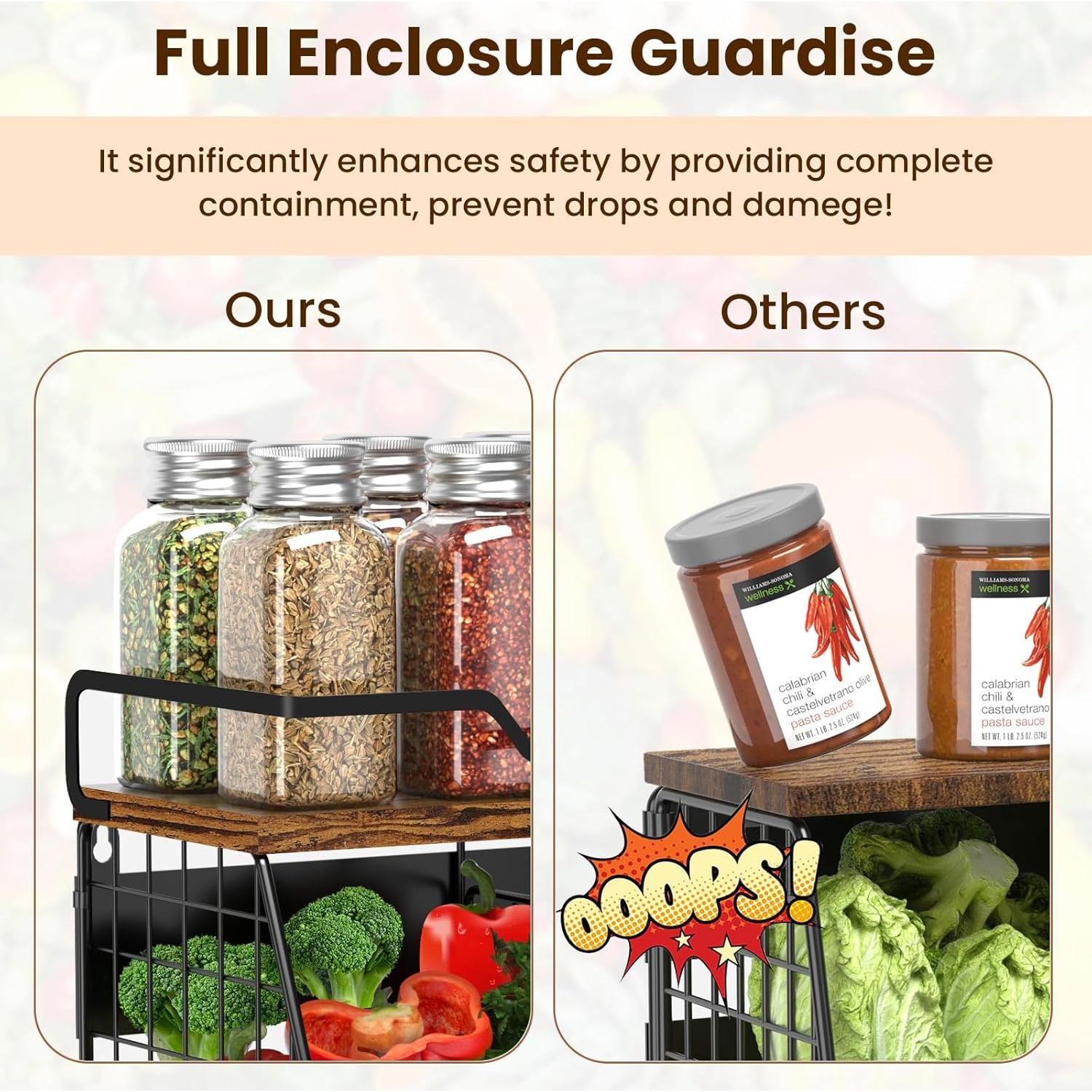 Estante Magnético Jijoe para Nevera 35x17x29.5cm, Almacenamiento de Frutas y Especias