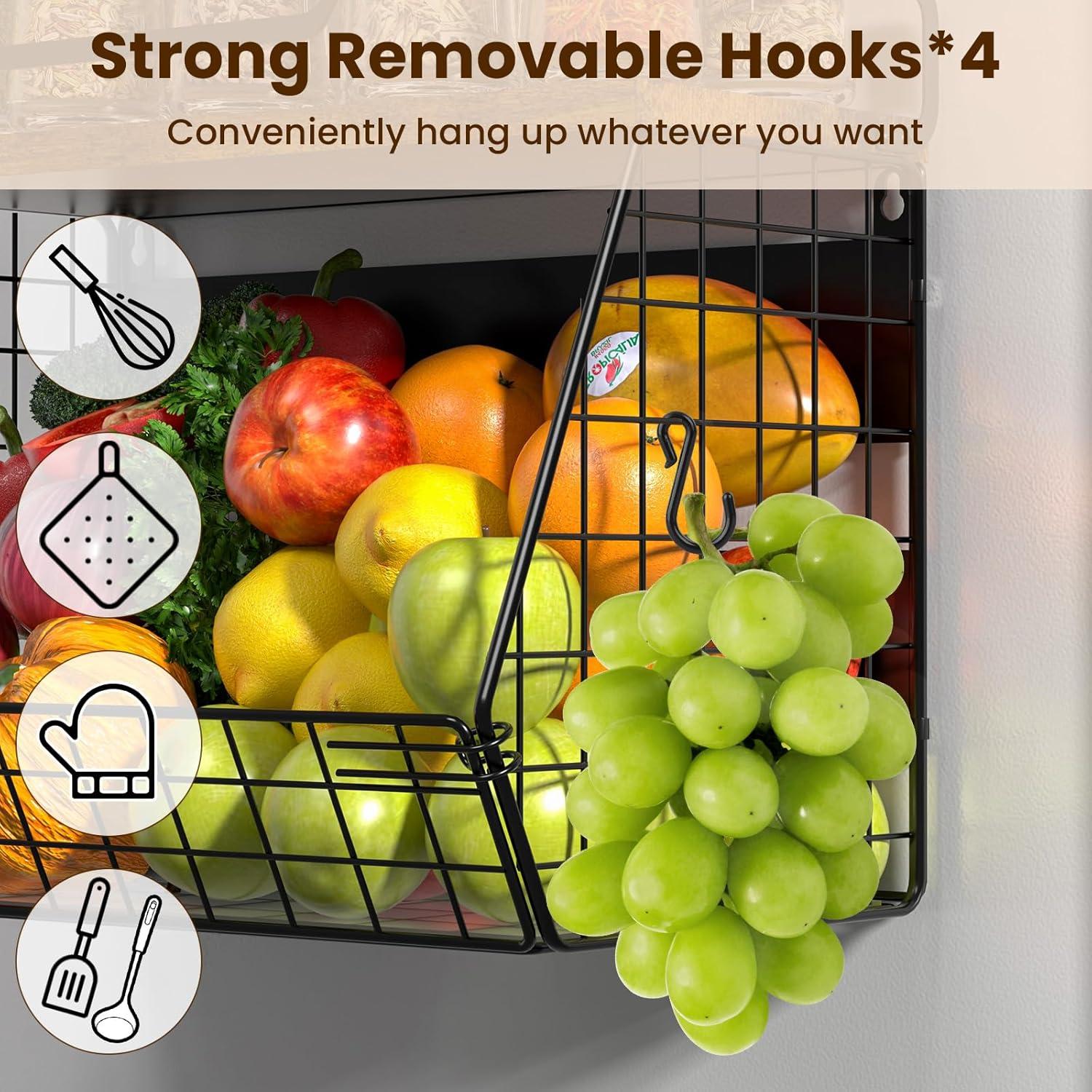 Estante Magnético Jijoe para Nevera 35x17x29.5cm, Almacenamiento de Frutas y Especias