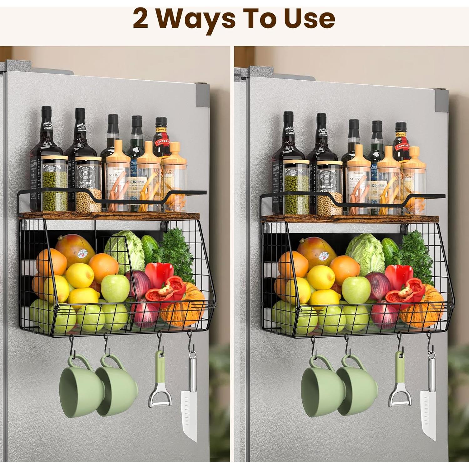 Estante Magnético Jijoe para Nevera 35x17x29.5cm, Almacenamiento de Frutas y Especias