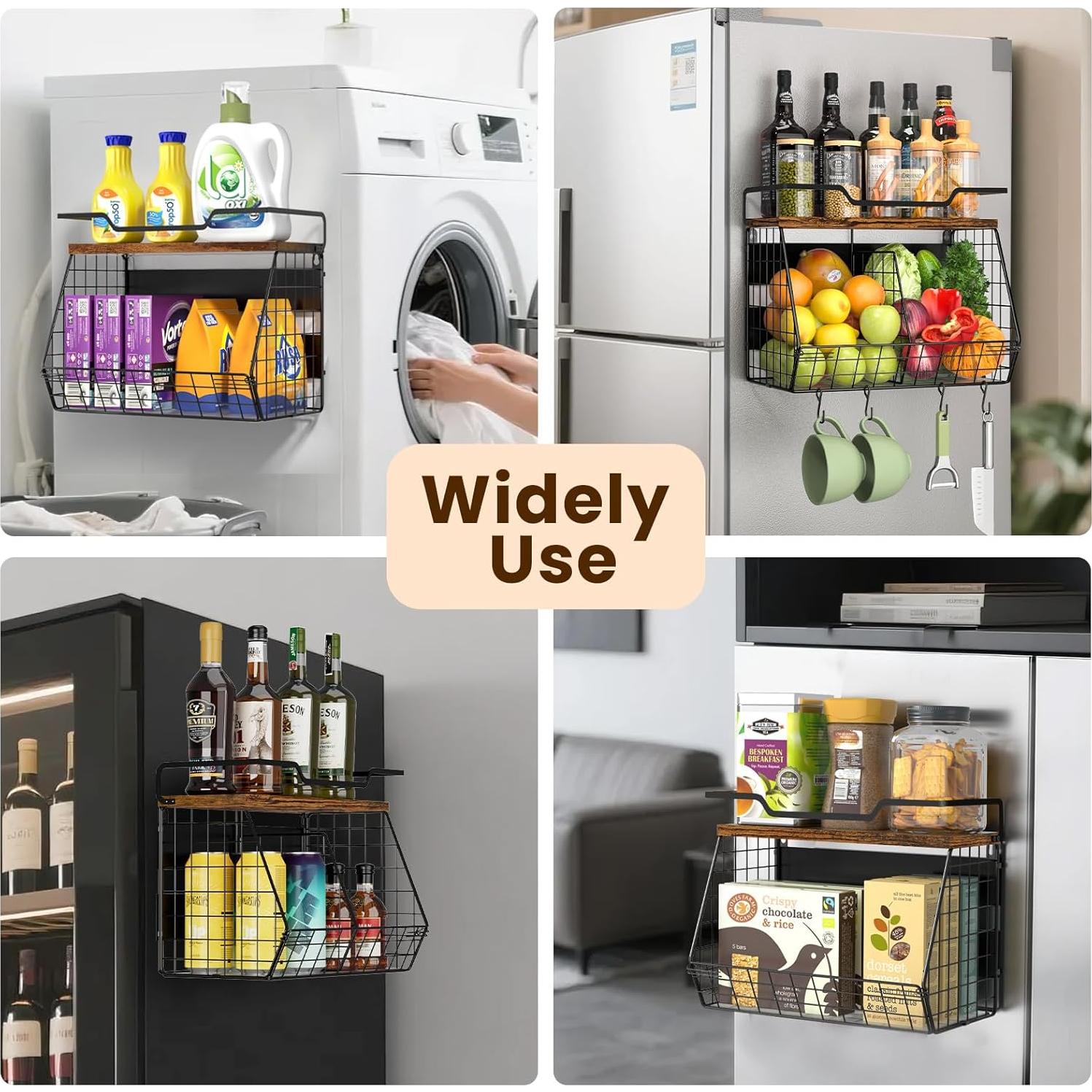 Estante Magnético Jijoe para Nevera 35x17x29.5cm, Almacenamiento de Frutas y Especias