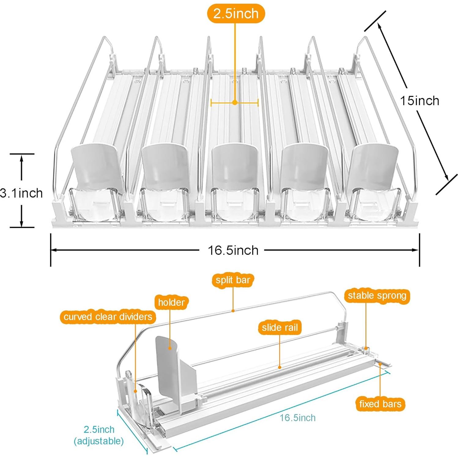 Organizador de Bebidas para Nevera Doternity - 25 Latas, 5 Filas