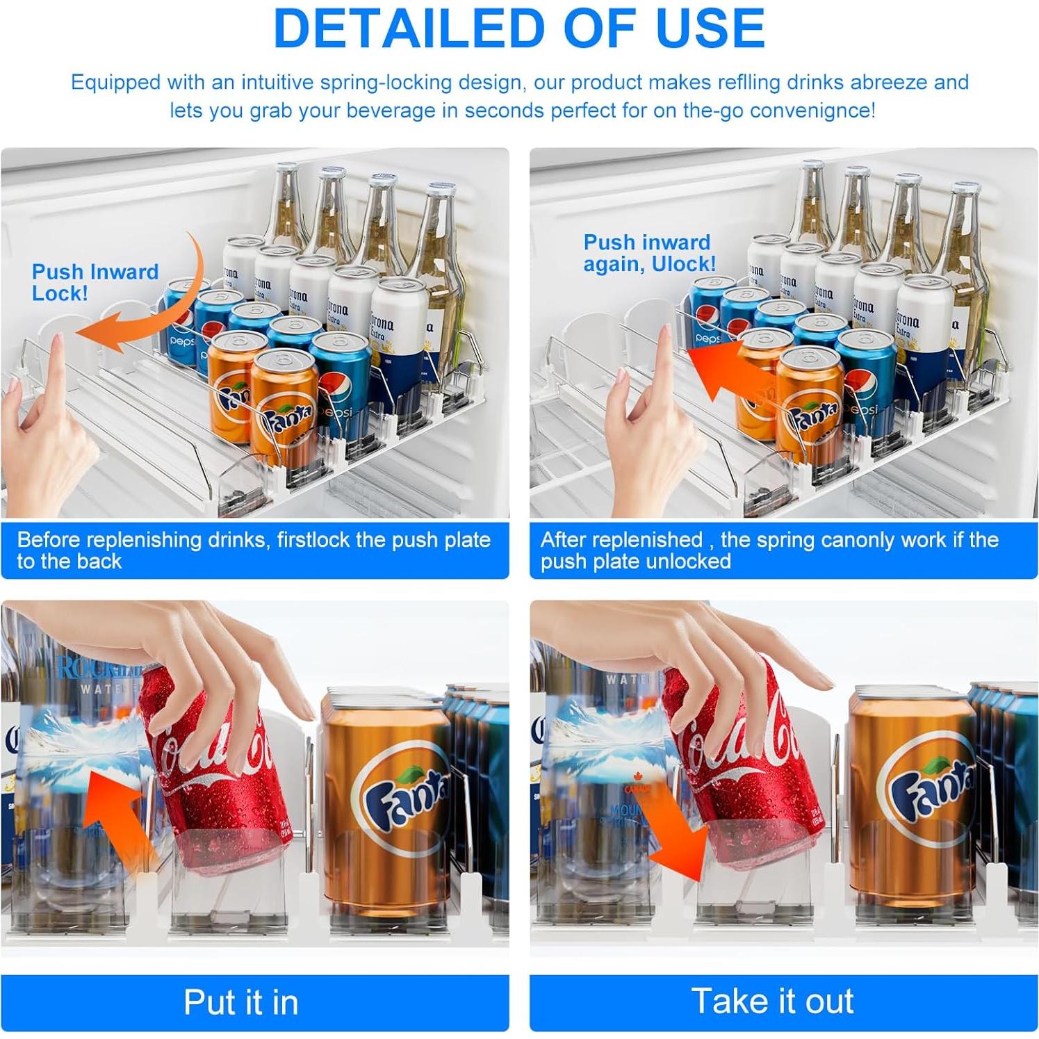 Organizador de Bebidas para Nevera Doternity - 25 Latas, 5 Filas