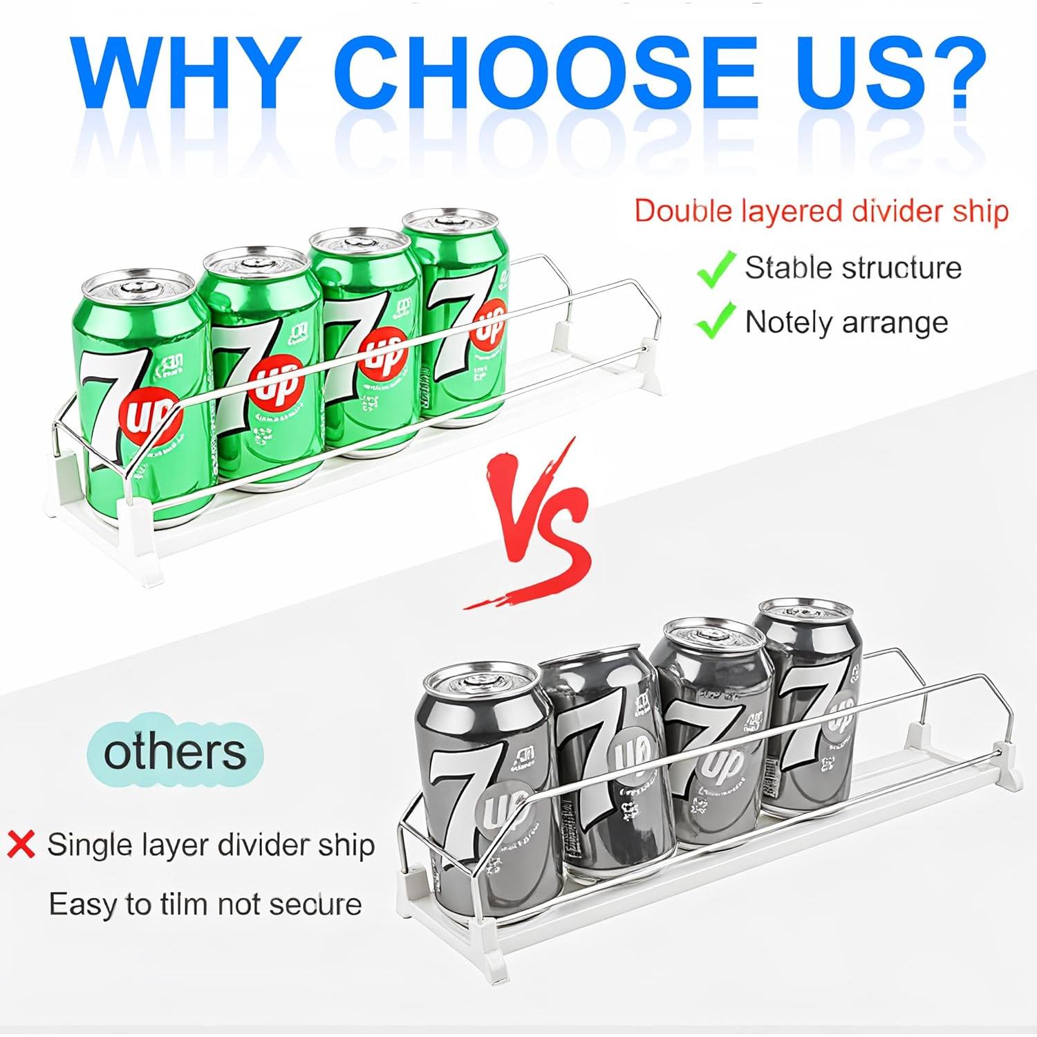 Organizador de Bebidas para Nevera Doternity - 25 Latas, 5 Filas