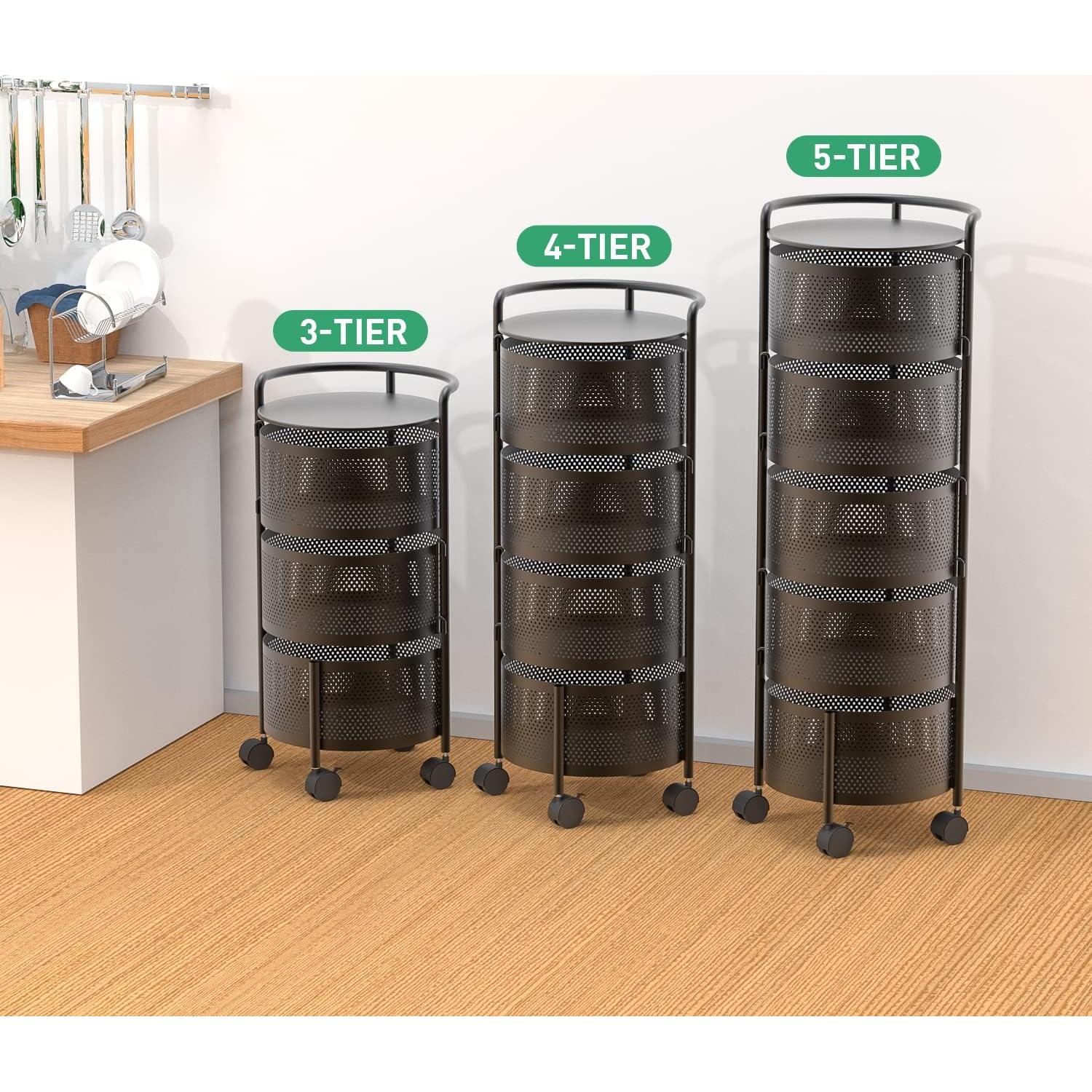 Estante de Almacenamiento de Cocina JAQ 4 Niveles Negro