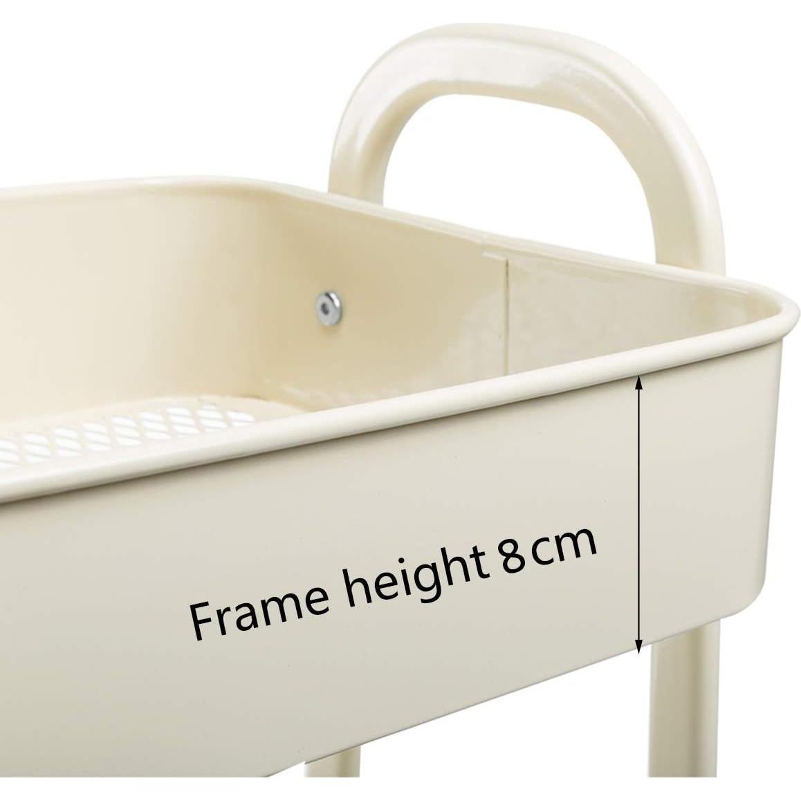 Carro de Maquillaje AGTEK Beige 3 Niveles Rodante Metal 69.85 cm