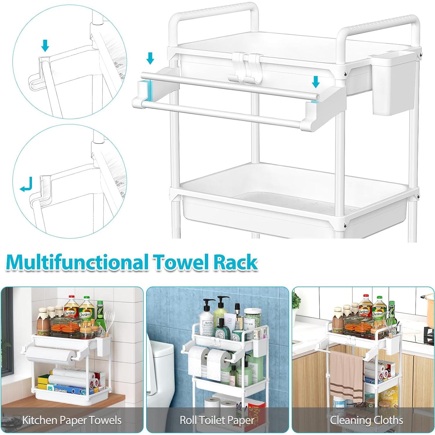 Carro de Almacenamiento Rodante SPACEKEEPER 4 Niveles Blanco