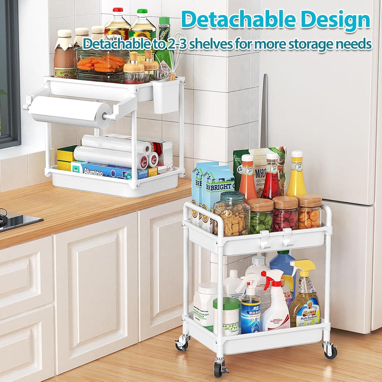 Carro de Almacenamiento Rodante SPACEKEEPER 4 Niveles Blanco