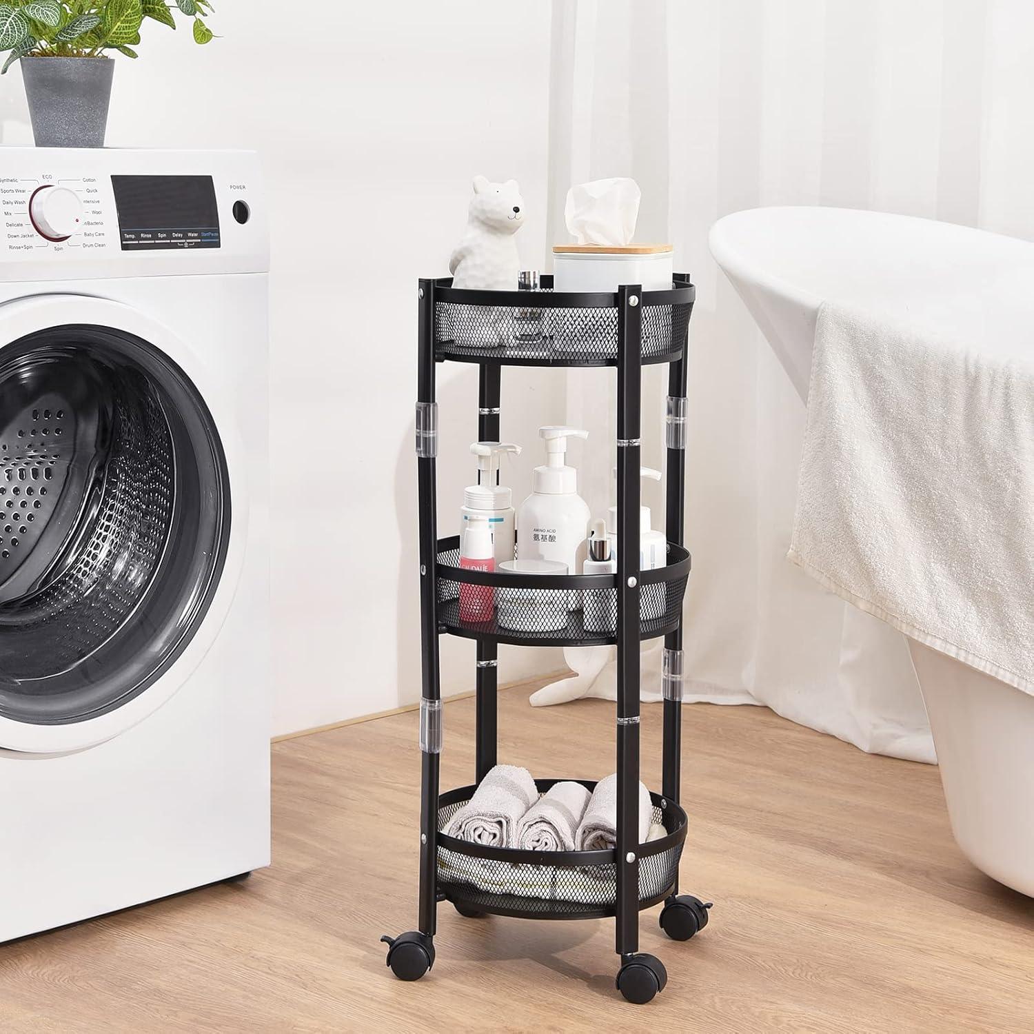 Carro Rodante Plegable TOOLF 3 Niveles Negro Organizador