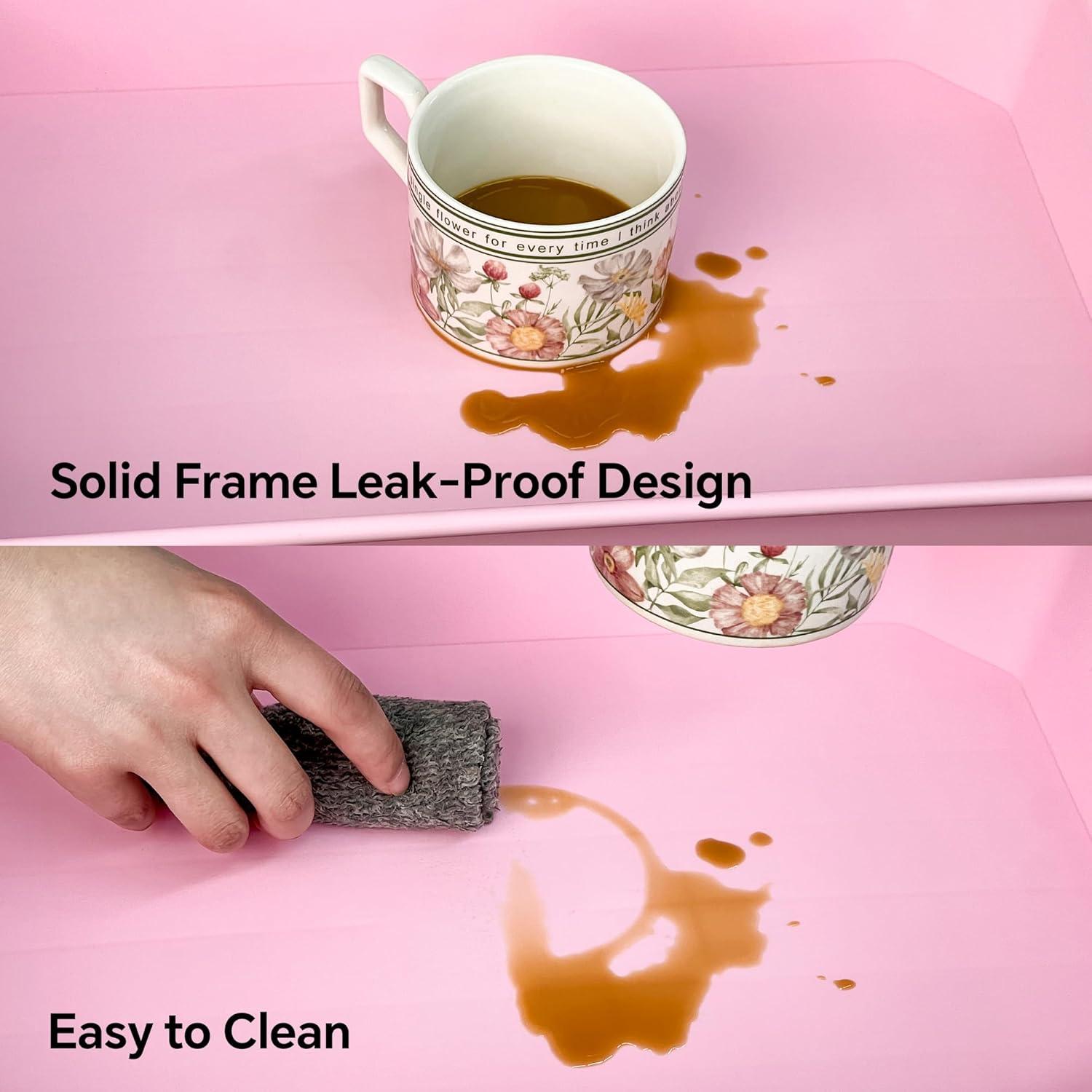 Carro organizador rodante Steehoom 4 niveles rosa con tapa