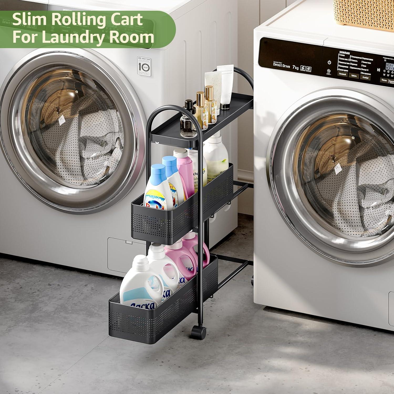 Carro de Almacenamiento Rodante KINGRACK 3 Niveles Negro