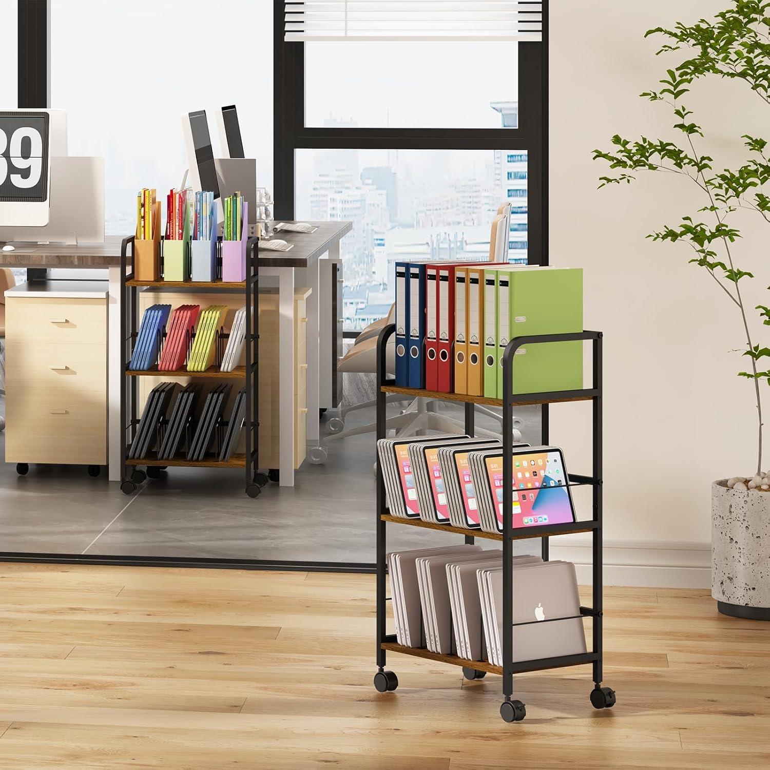 Carro de Archivos Rodante Feyejade 3 Niveles con Ruedas