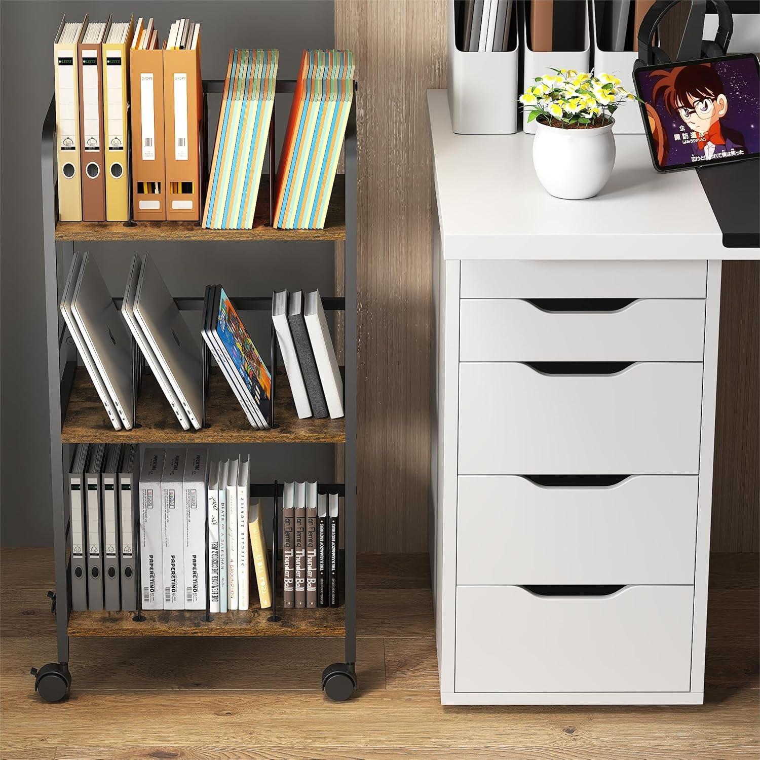 Carro de Archivos Rodante Feyejade 3 Niveles con Ruedas