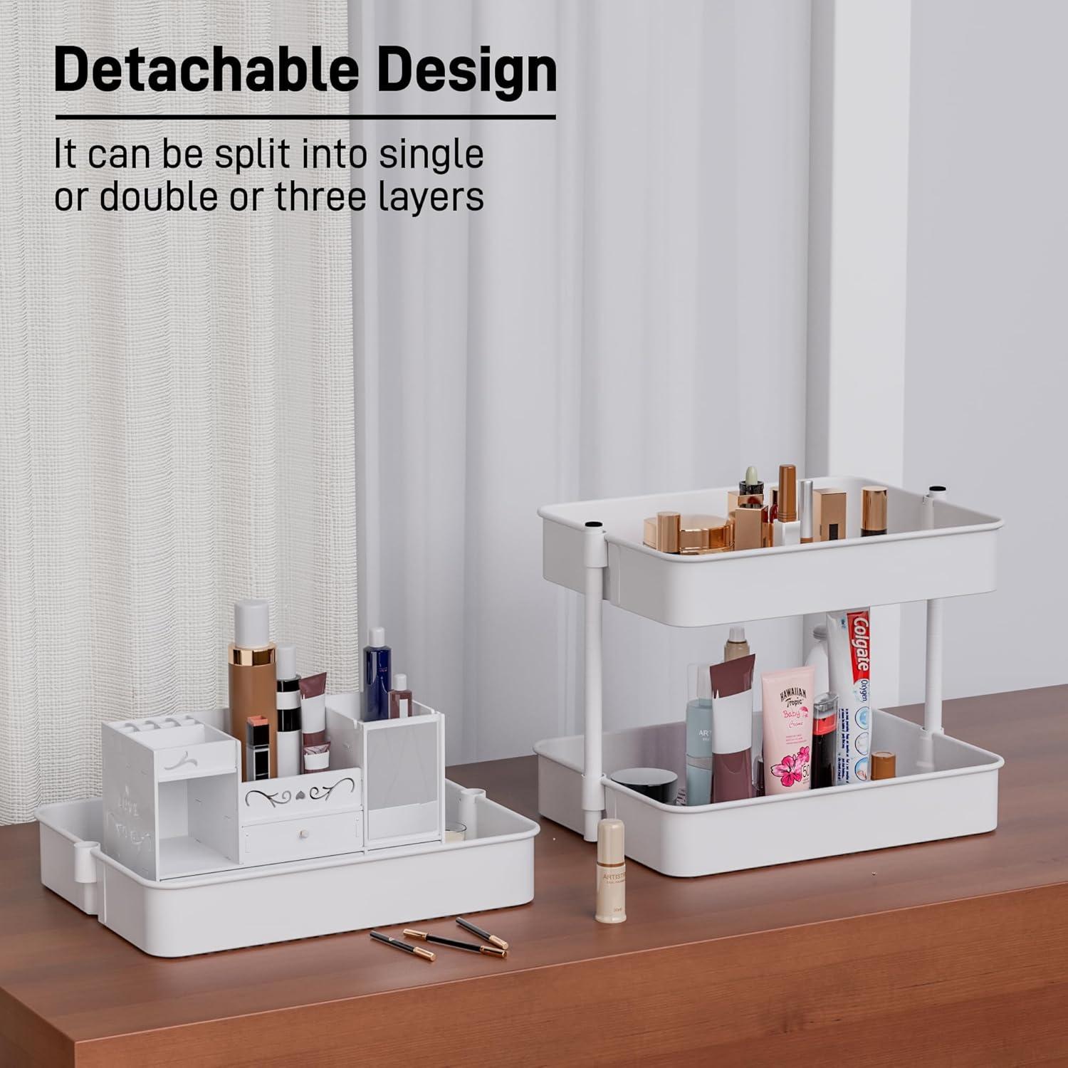 Carro Rodante de Metal TECBOT 3 Niveles Blanco 45x31.5x89 cm