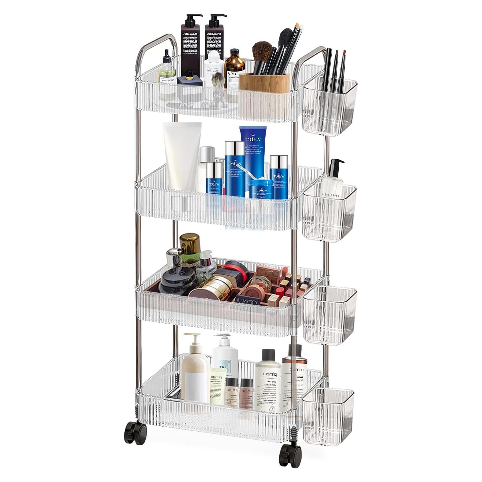 Carro Rodante de Almacenamiento DKALIO 4 Niveles Acrílico