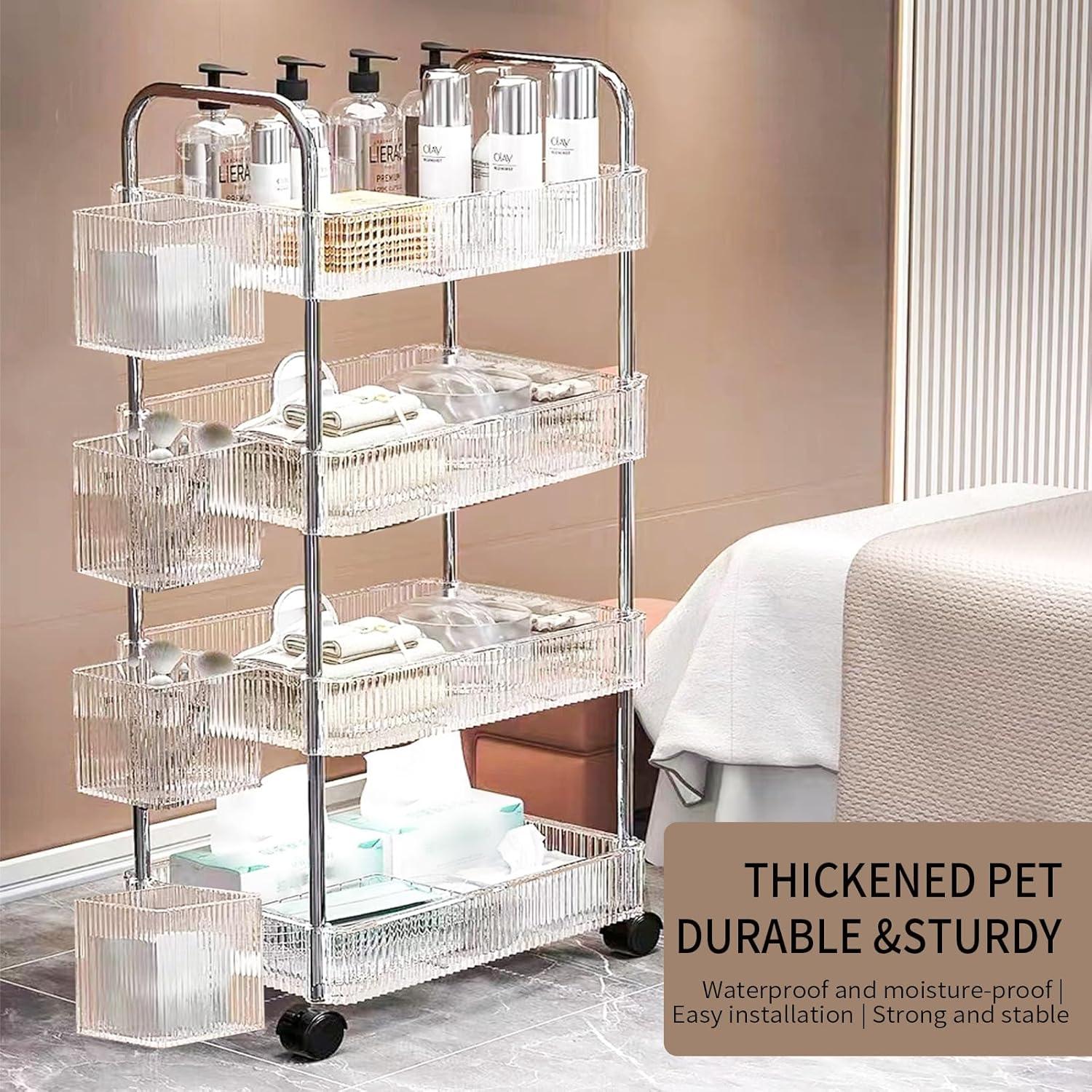 Carro Rodante de Almacenamiento DKALIO 4 Niveles Acrílico