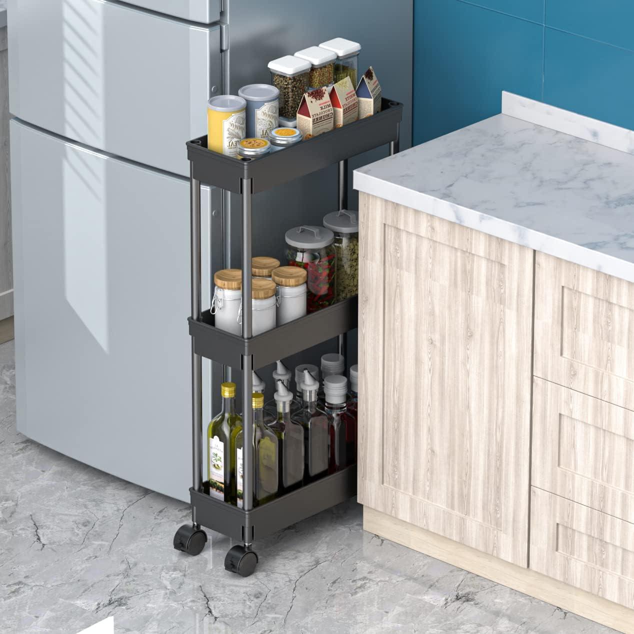 Carro Rodante de Almacenamiento Sooyee 3 Niveles Negro