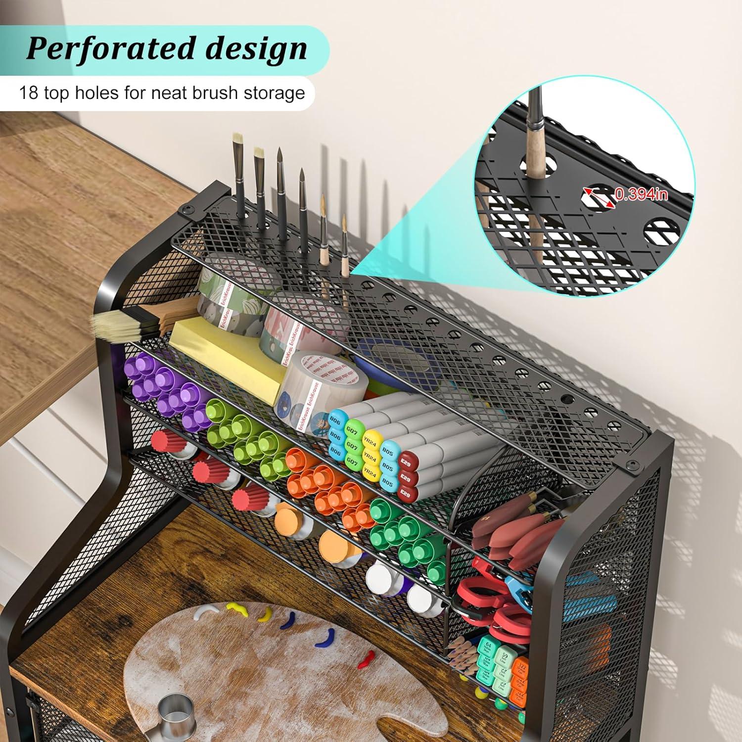 Carrito de Almacenamiento Jakyitvi con Cajón y 6 Niveles