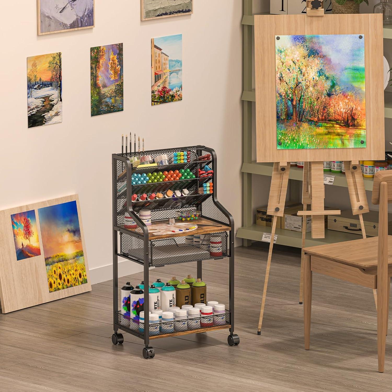 Carrito de Almacenamiento Jakyitvi con Cajón y 6 Niveles