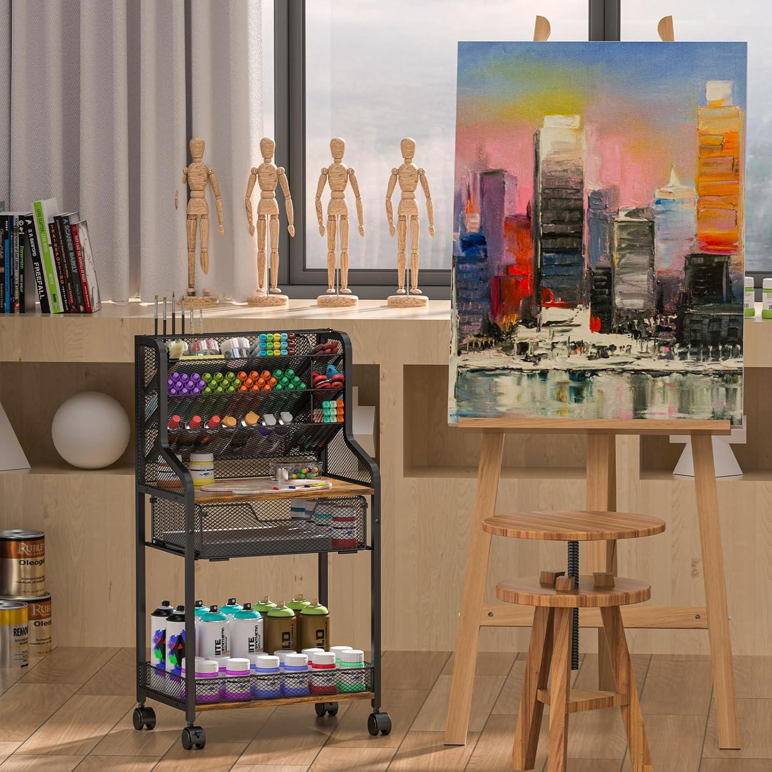 Carrito de Almacenamiento Jakyitvi con Cajón y 6 Niveles