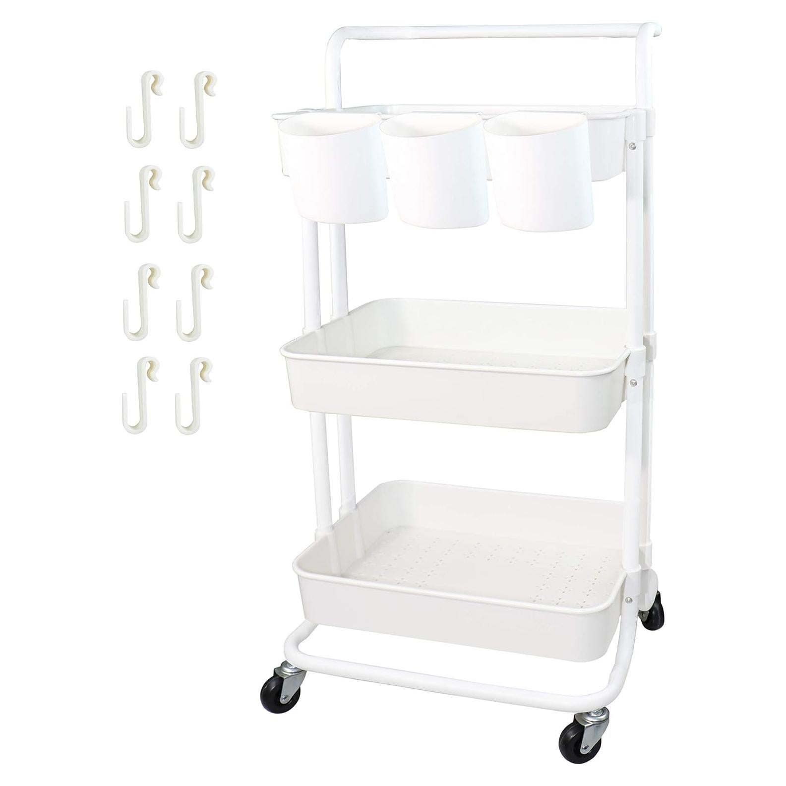 Carro Rodante Multifuncional Piowio 3 Niveles Blanco 87x43x36cm