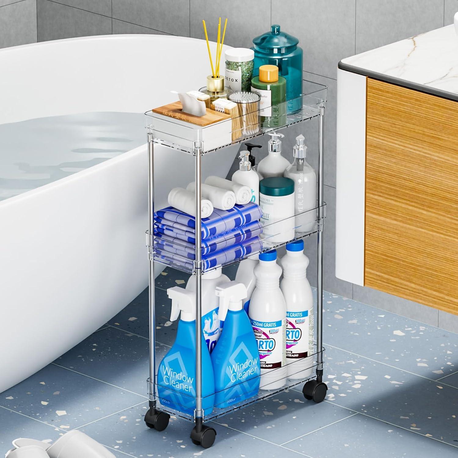 Carro de Almacenamiento Rodante Yieach 3 Niveles 16 cm Ancho