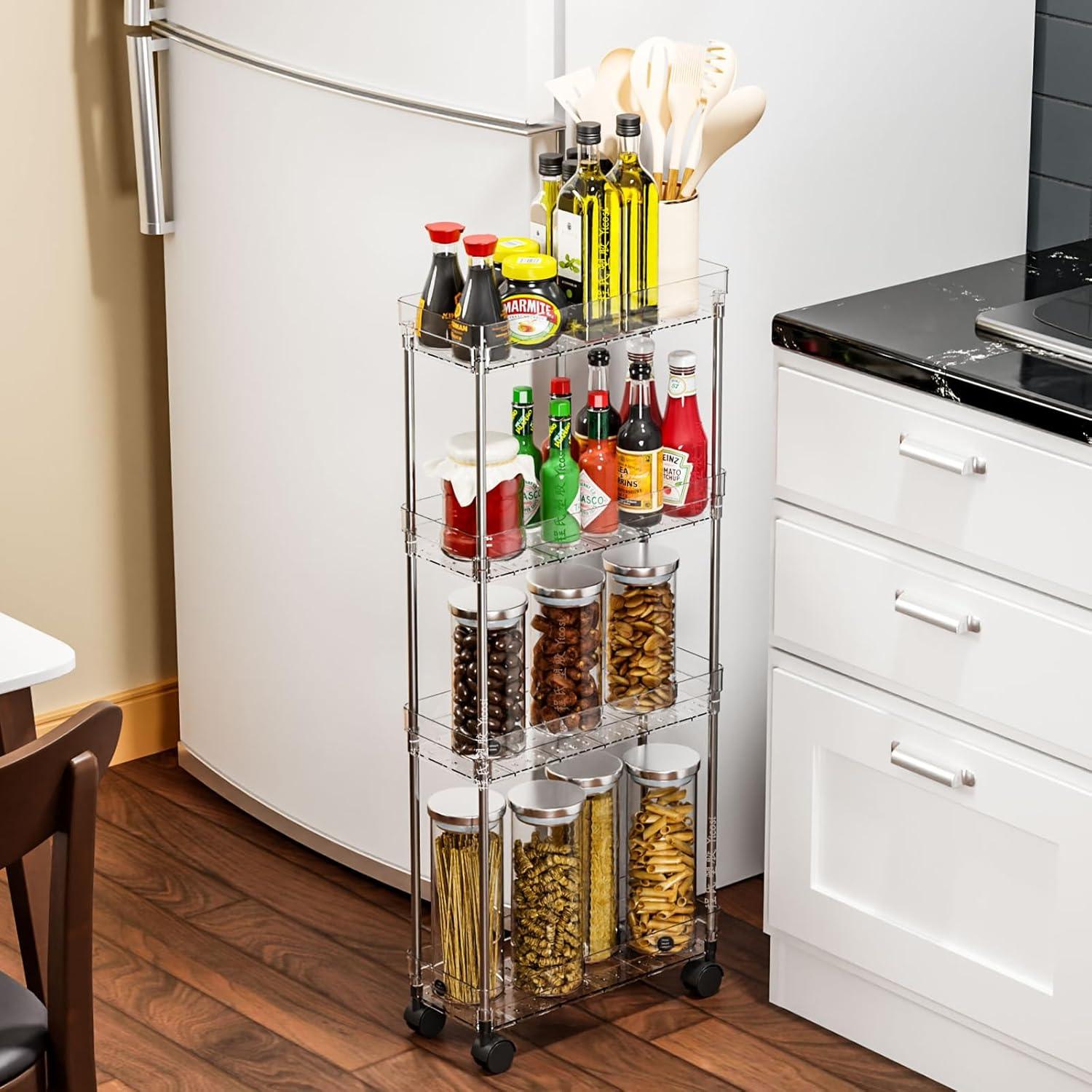 Carro de Almacenamiento Rodante Yieach 3 Niveles 16 cm Ancho