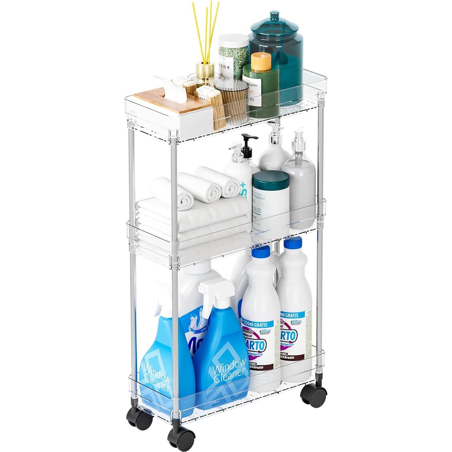 Carro de Almacenamiento Rodante Yieach 3 Niveles 16 cm Ancho