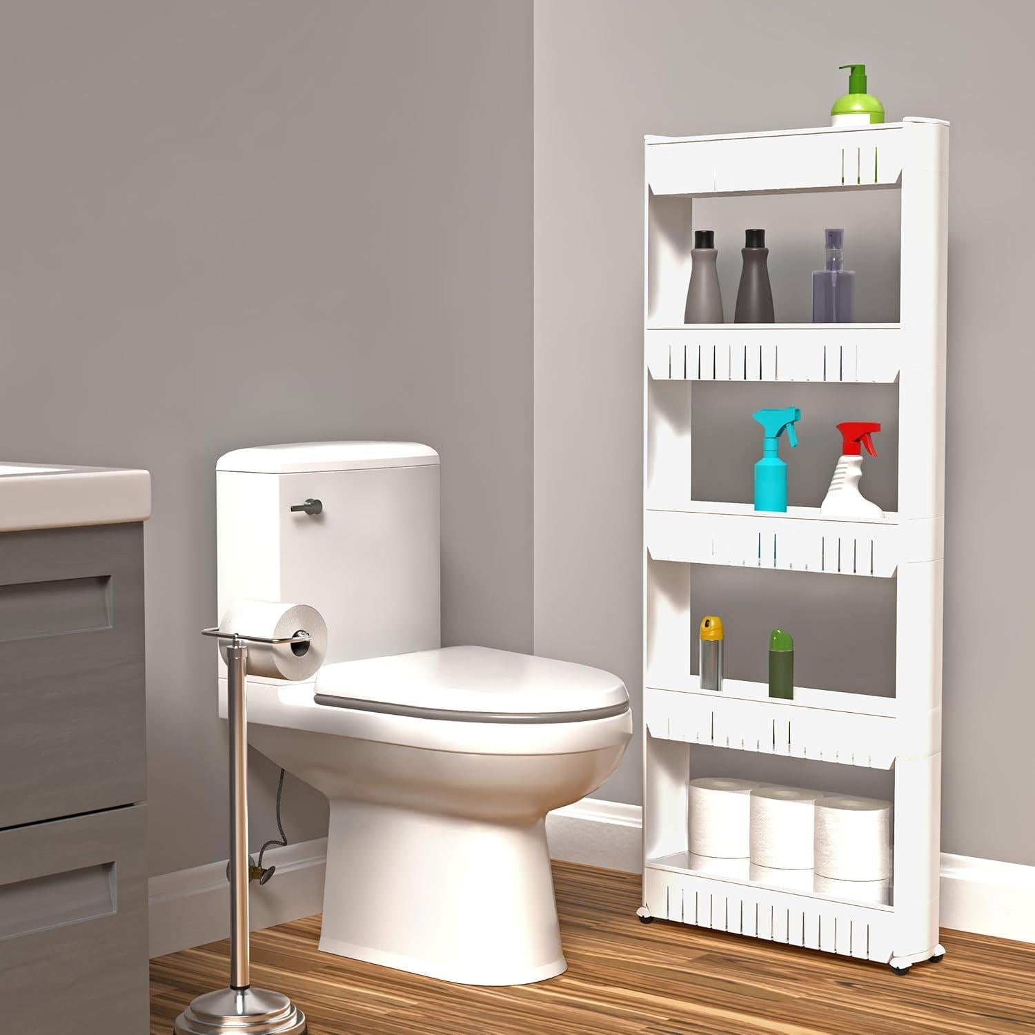 Carro de Almacenamiento Delgado Lavish Home 5 Niveles Blanco