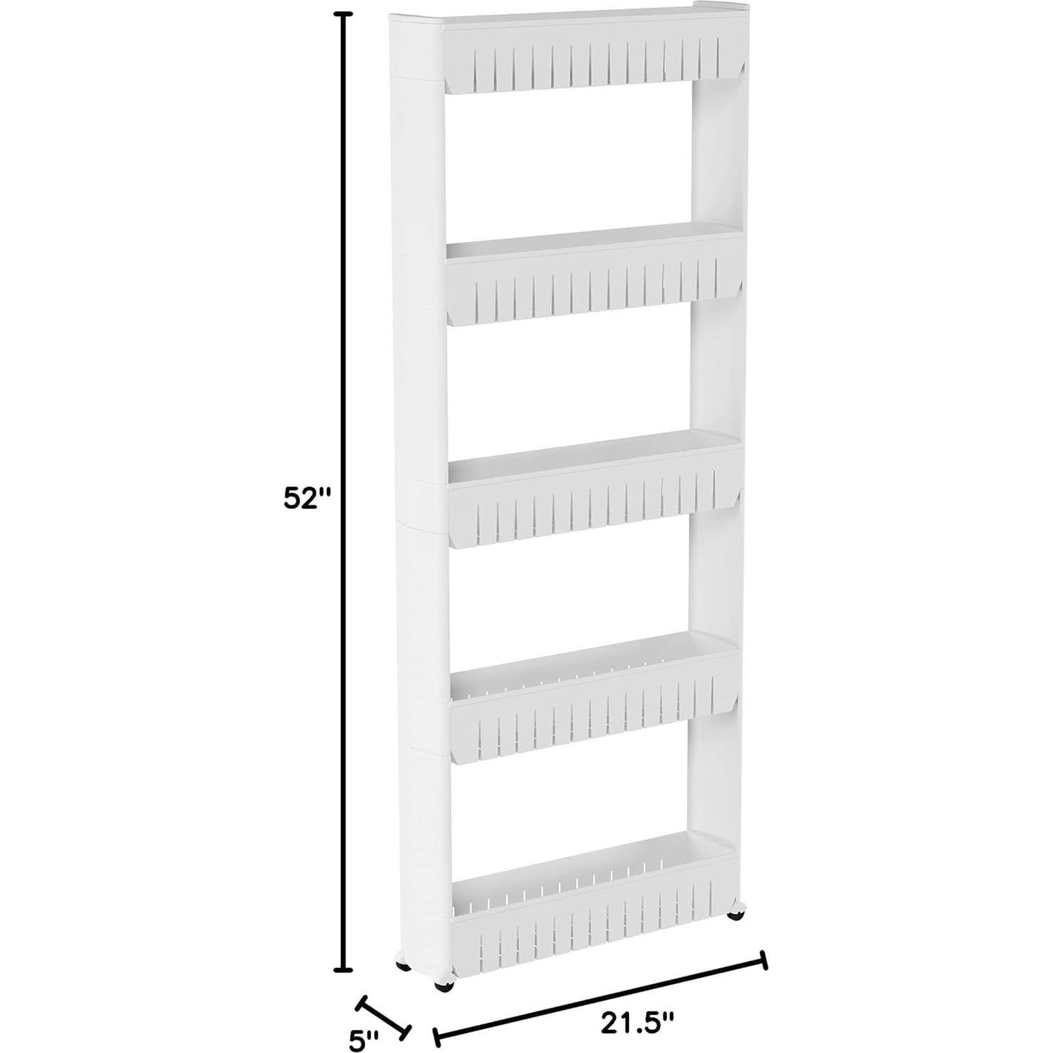 Carro de Almacenamiento Delgado Lavish Home 5 Niveles Blanco
