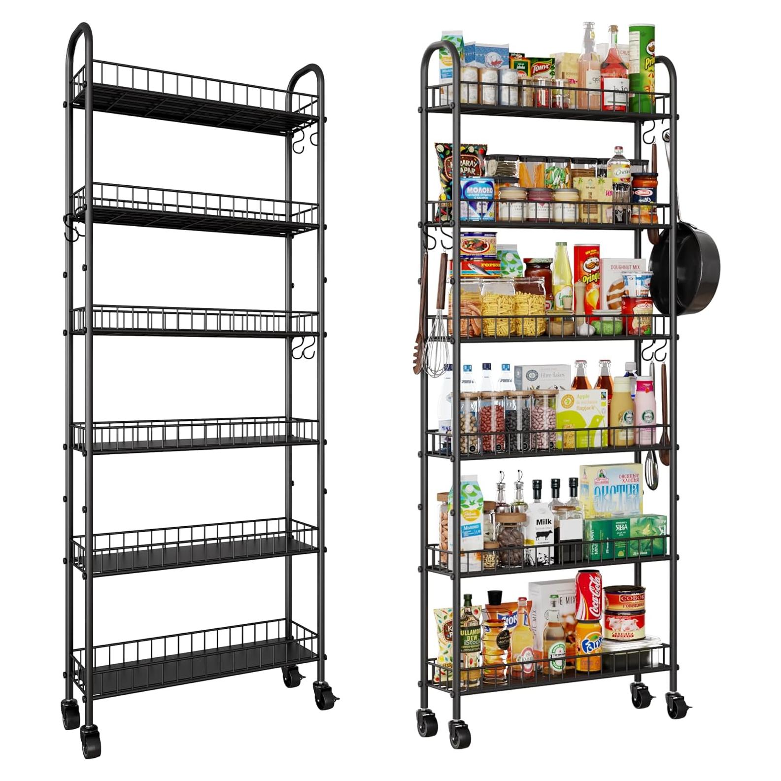 Carro de Almacenamiento VKTO 6 Niveles Negro 15.24 cm