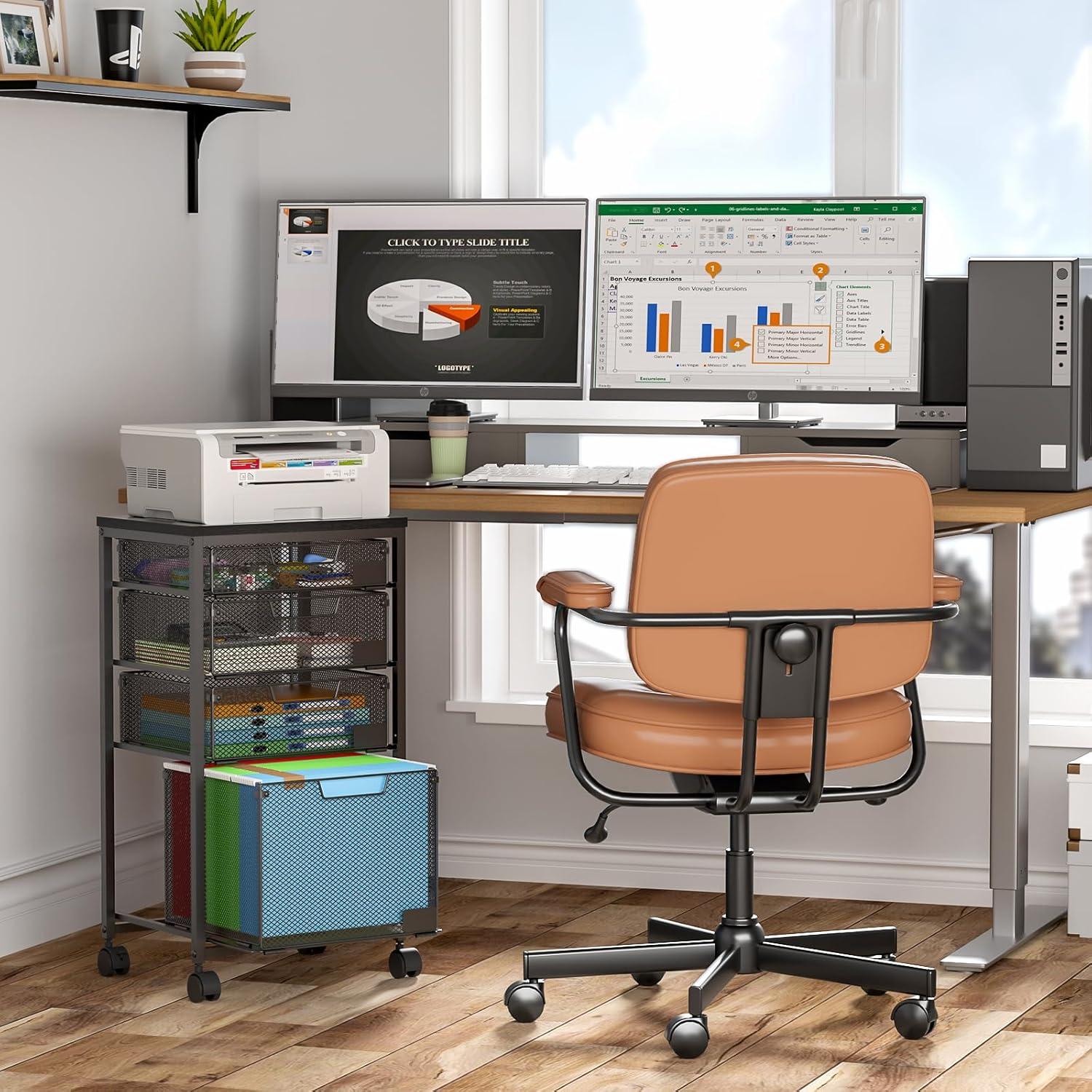 Carro de Archivos Rodante Sbanmao con 4 Cajones Negro