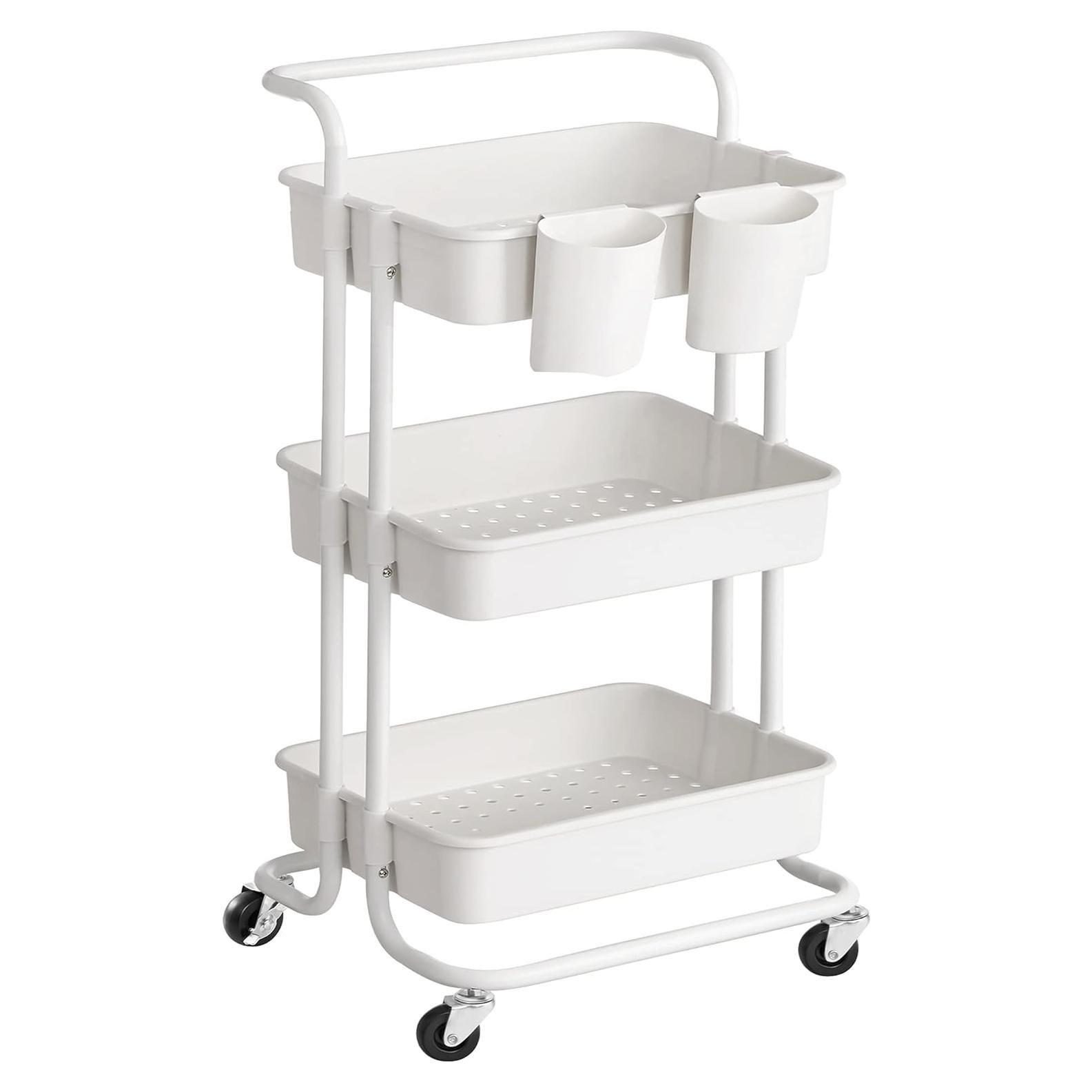 Carro Rodante de Almacenamiento SONGMICS 3 Niveles Blanco