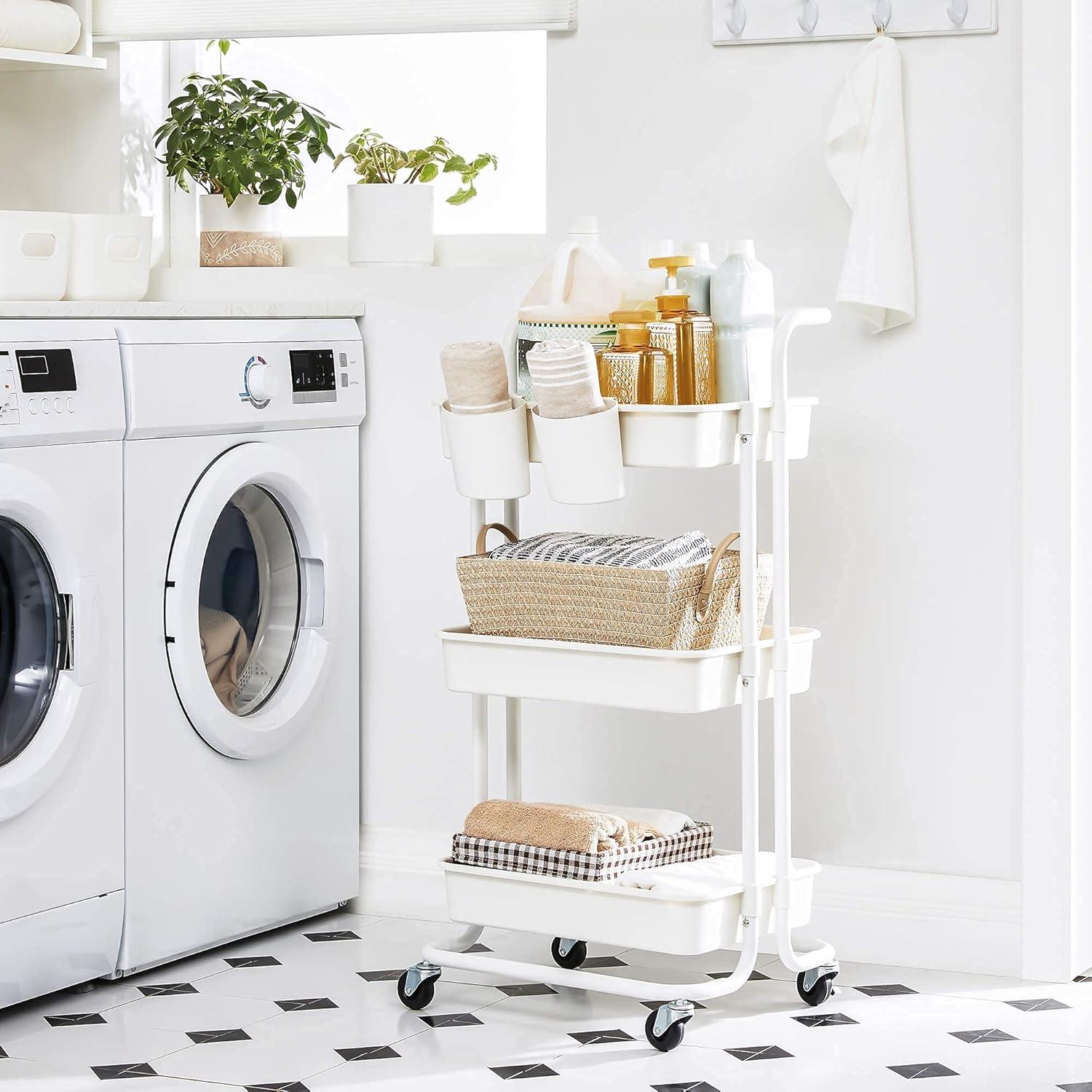 Carro Rodante de Almacenamiento SONGMICS 3 Niveles Blanco