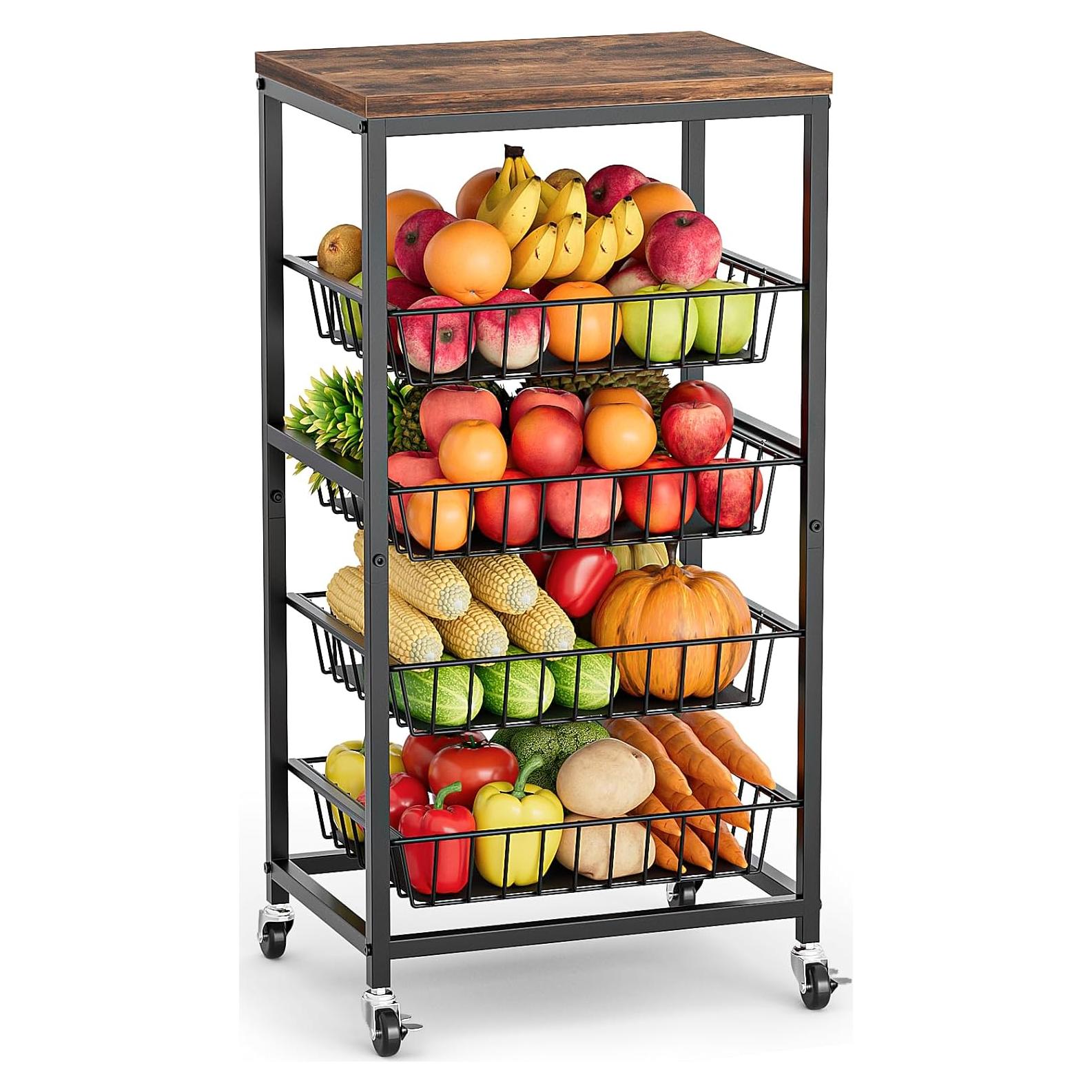 Carrito de Almacenamiento Venkuber 5 Niveles Marrón