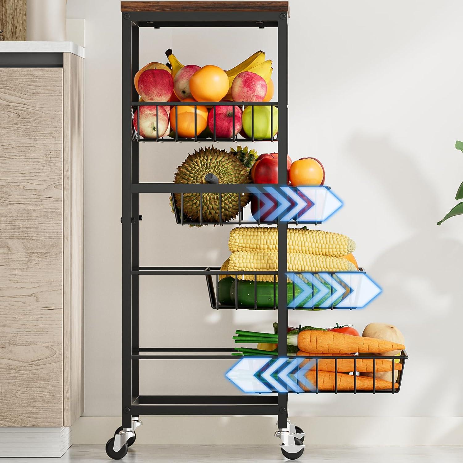 Carrito de Almacenamiento Venkuber 5 Niveles Marrón