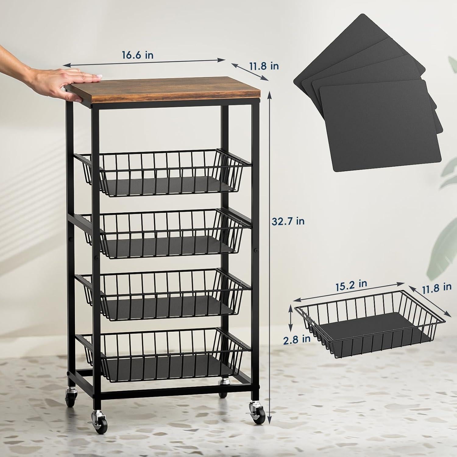 Carrito de Almacenamiento Venkuber 5 Niveles Marrón