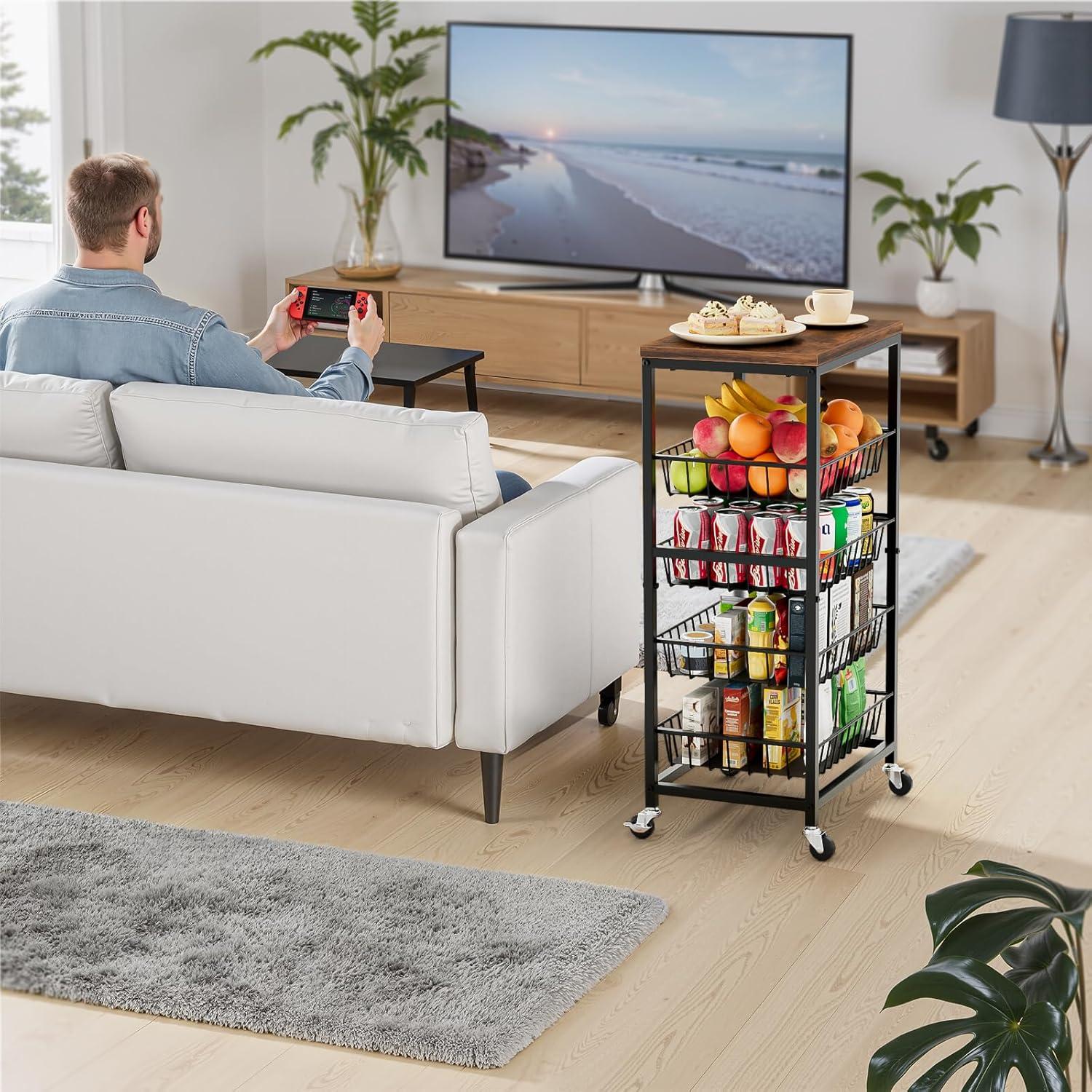 Carrito de Almacenamiento Venkuber 5 Niveles Marrón