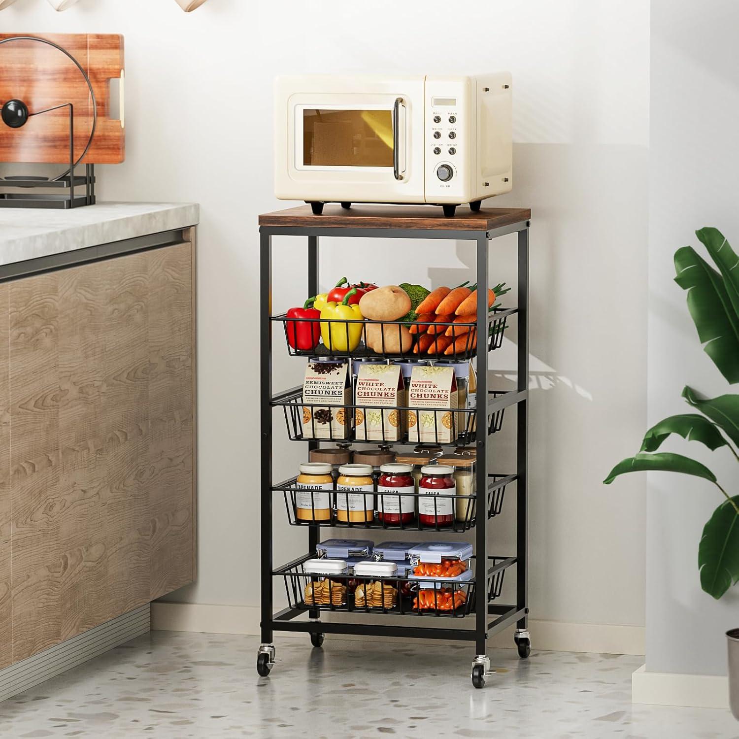 Carrito de Almacenamiento Venkuber 5 Niveles Marrón