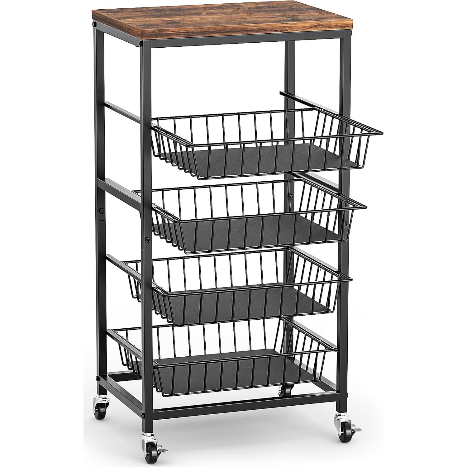 Carrito de Almacenamiento Venkuber 5 Niveles Marrón
