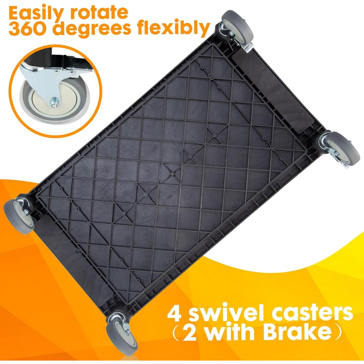 Carro de Utilidad ELAFROS 3 Estantes 82.5x46.5 cm Negro