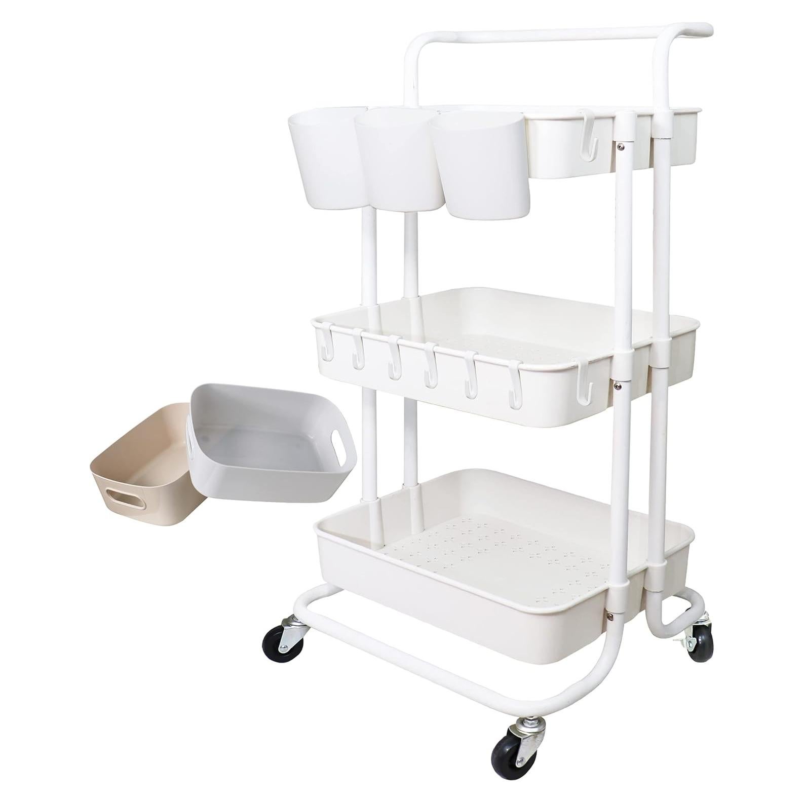 Carro Rodante de Almacenamiento Freletry 3 Niveles Blanco