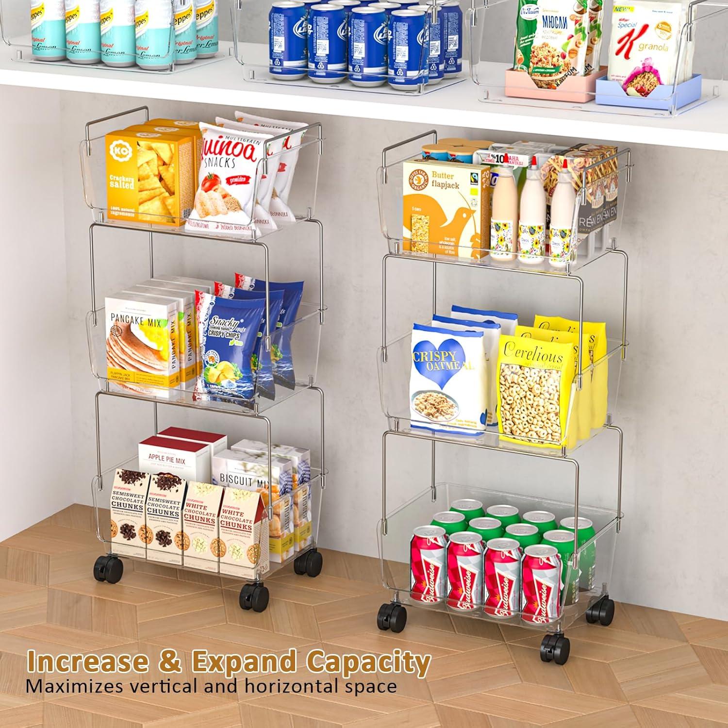 Carro de Almacenamiento Rodante FOLLOWIN 3 Niveles Transparente