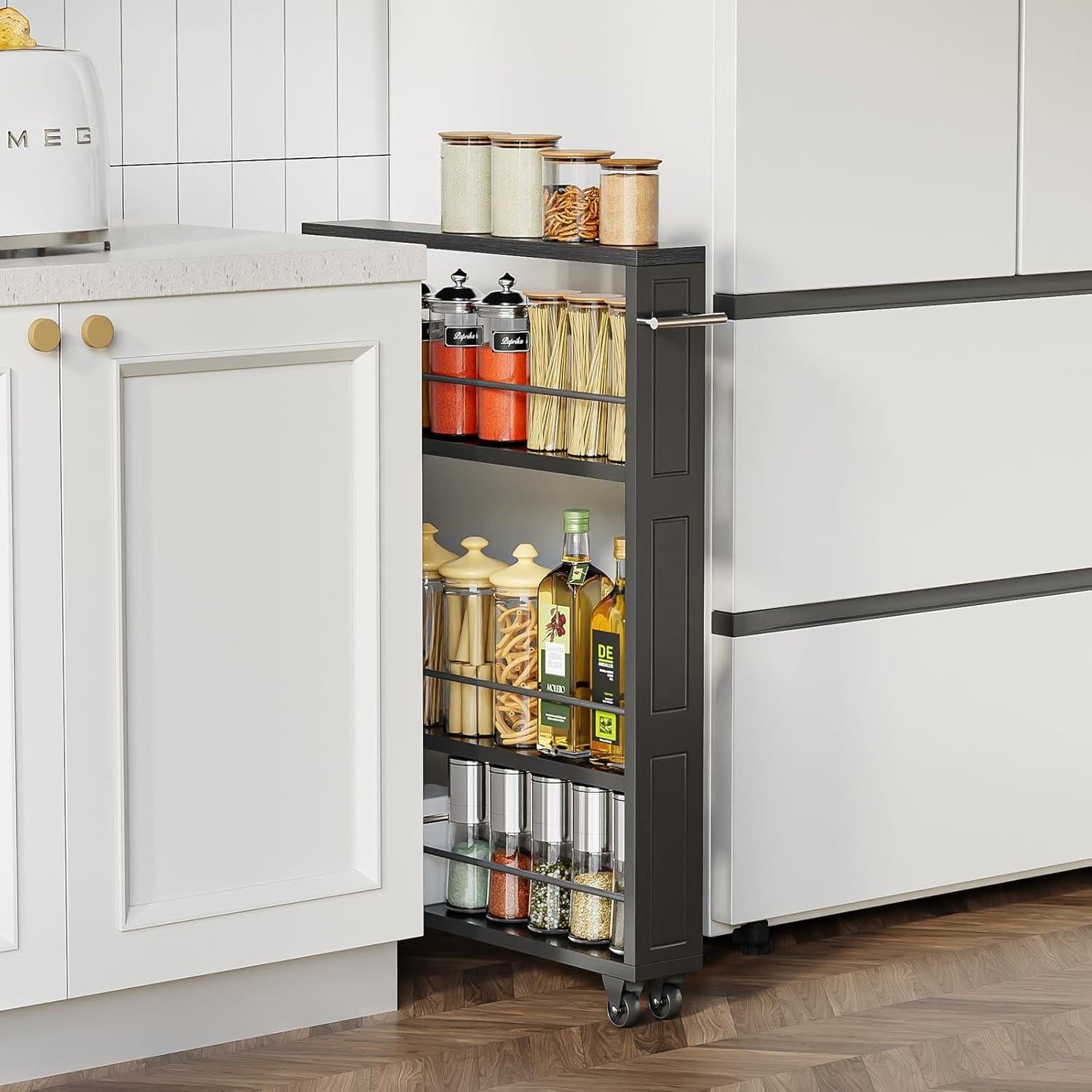 Carro de Almacenamiento Rodante KLM 4 Niveles Negro