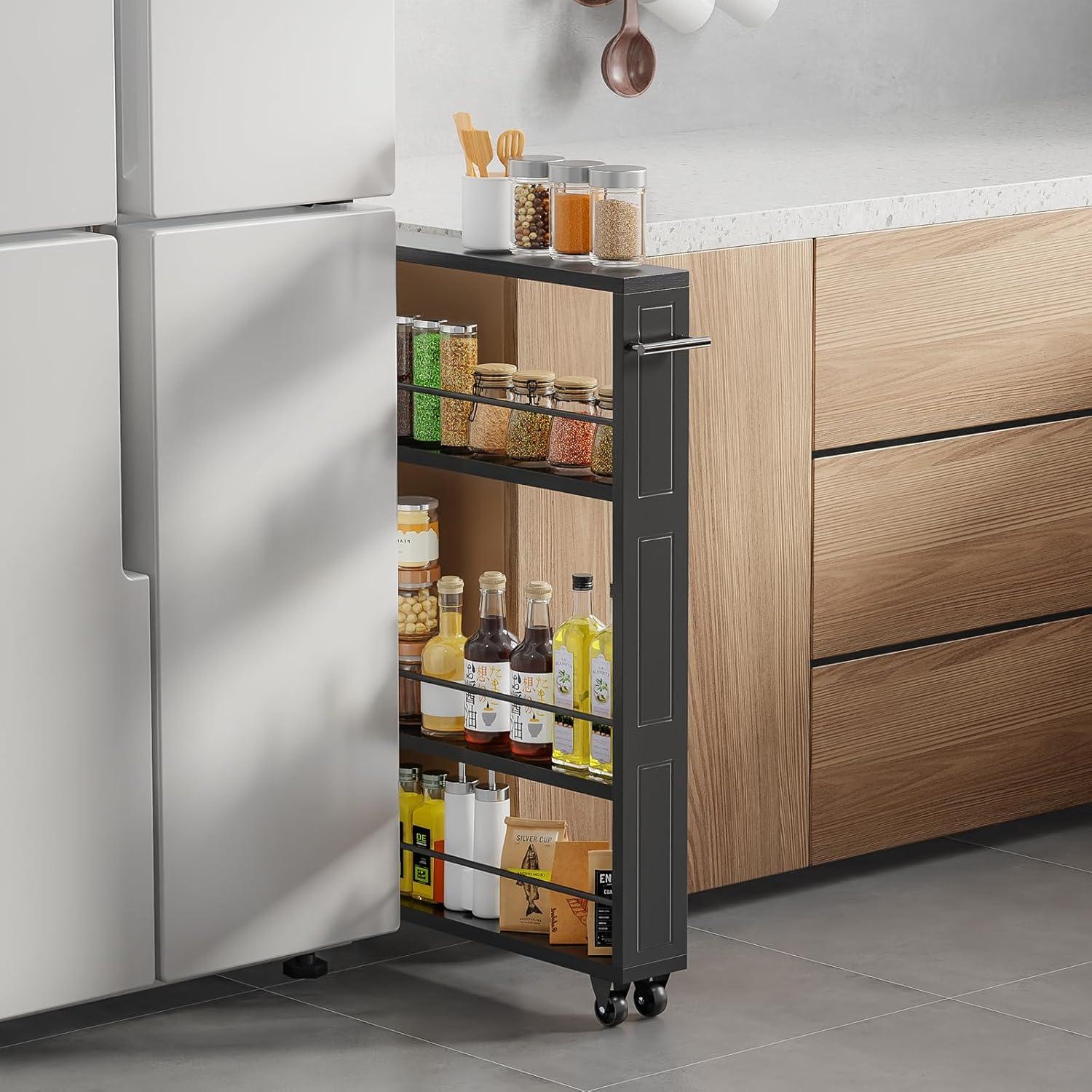 Carro de Almacenamiento Rodante KLM 4 Niveles Negro