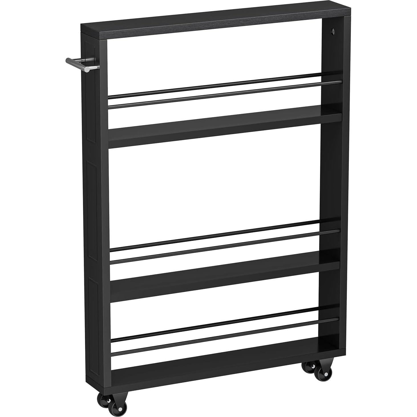 Carro de Almacenamiento Rodante KLM 4 Niveles Negro