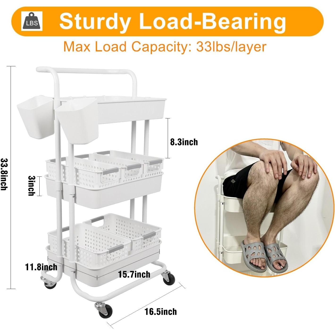 Carro Organizador de Pañales JOLEAD 3 Niveles con Cestas